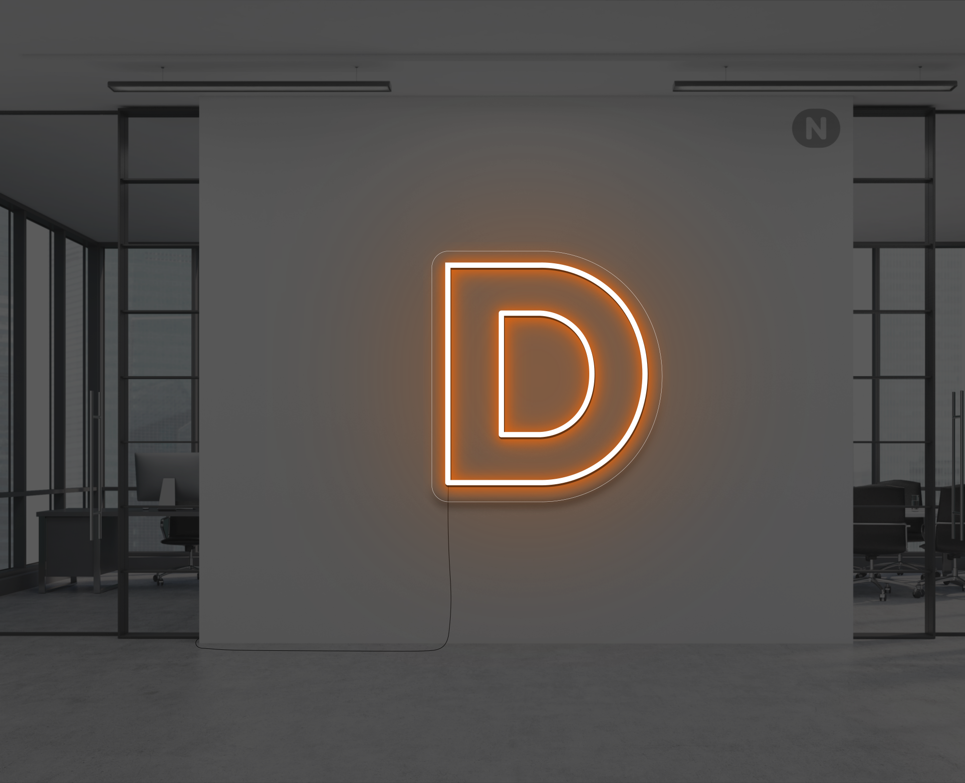 lettera-d-al-neon-arancio