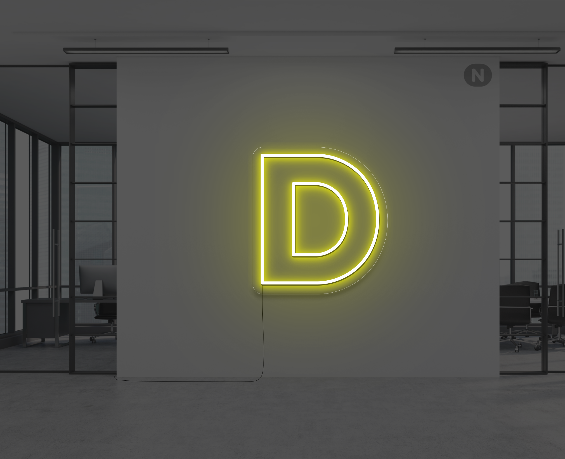 lettera-d-al-neon-giallo