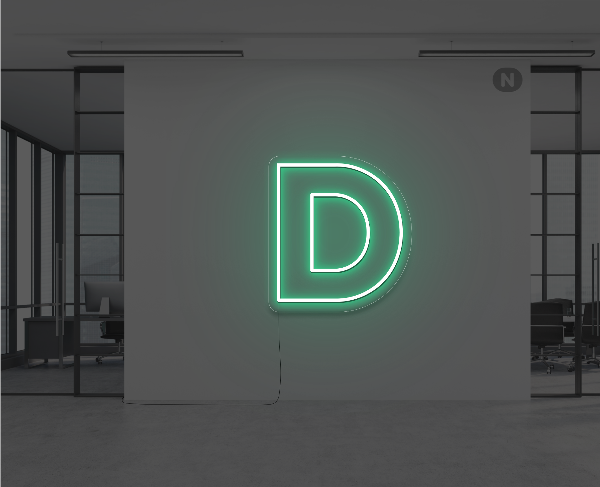 lettera-d-al-neon-verde