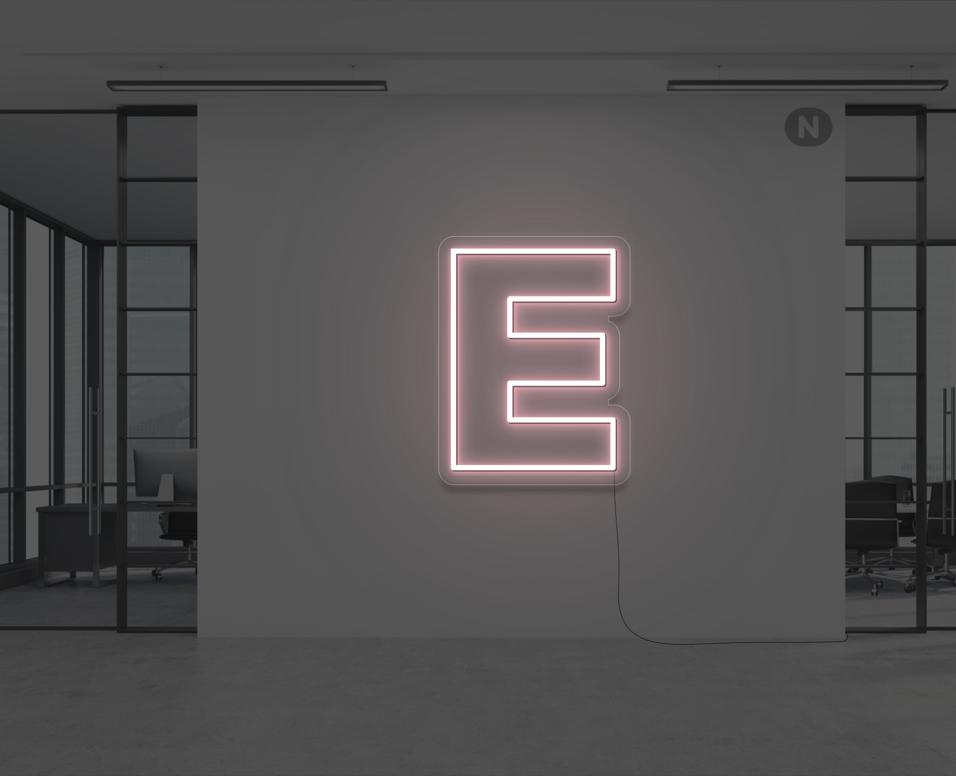 lettera-e-al-neon-rosa