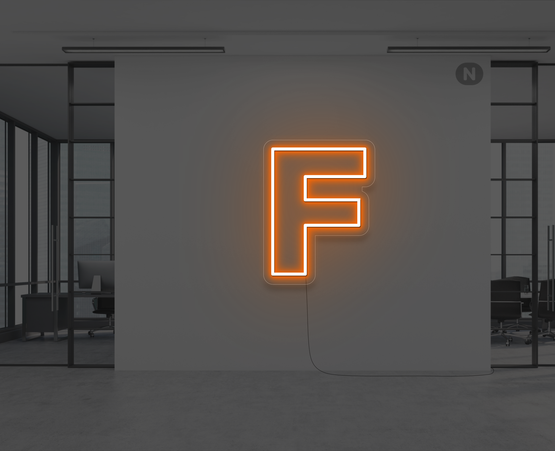 lettera-f-al-neon-arancio