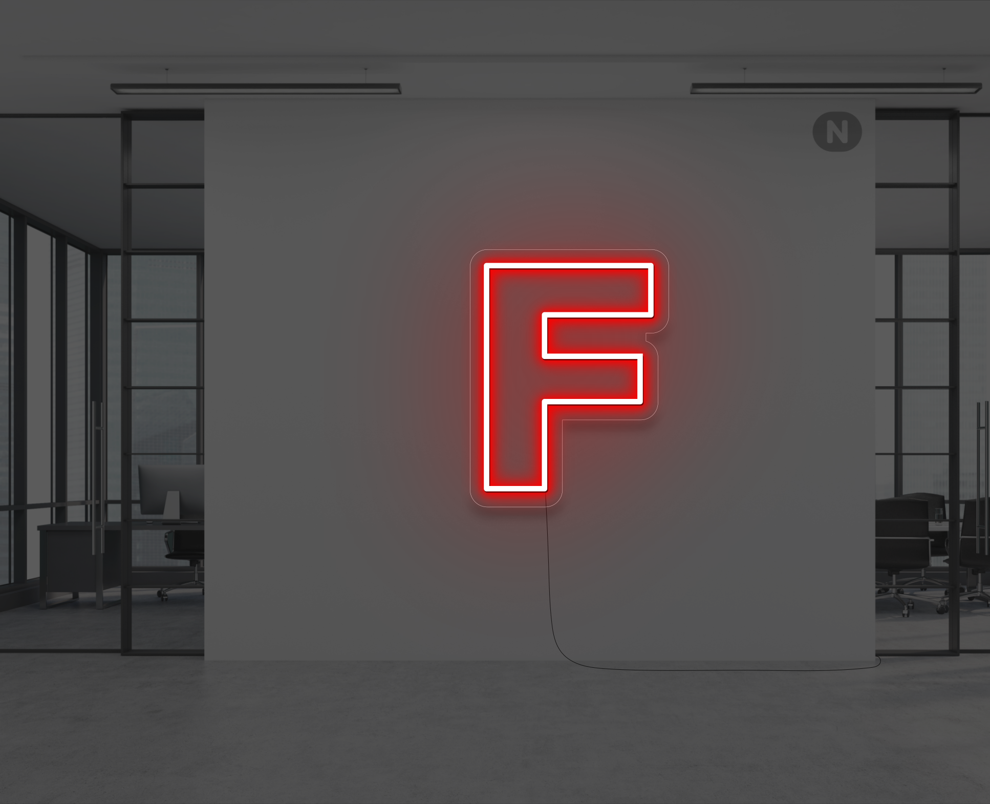 lettera-f-al-neon-rosso