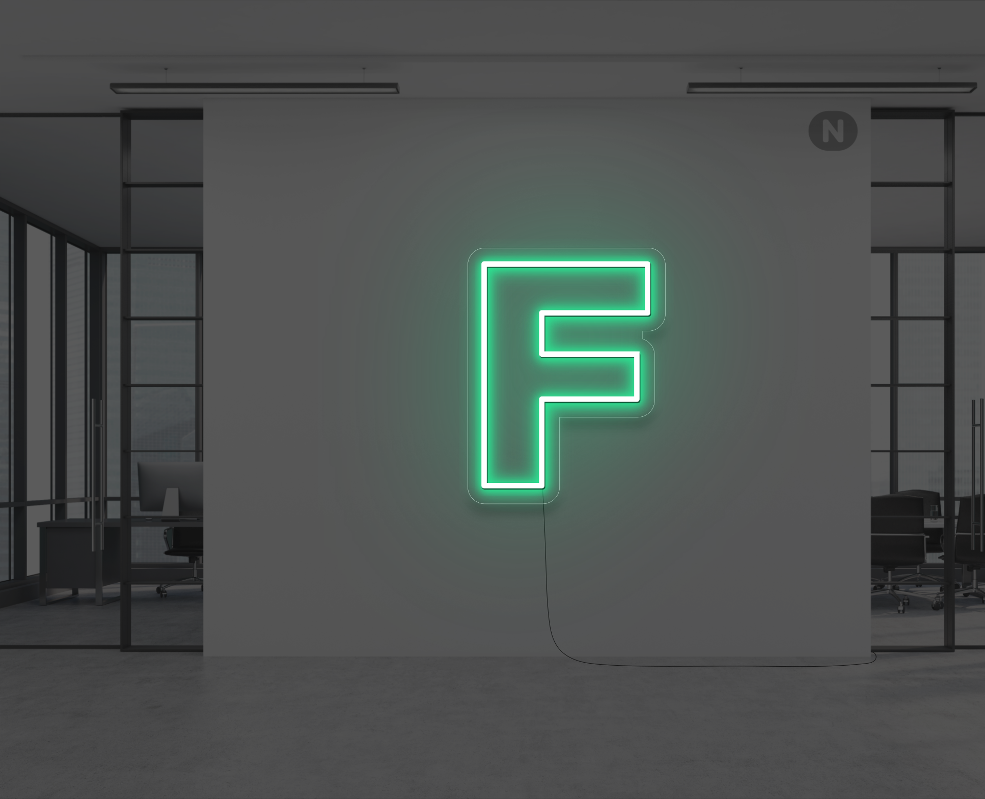 lettera-f-al-neon-verde
