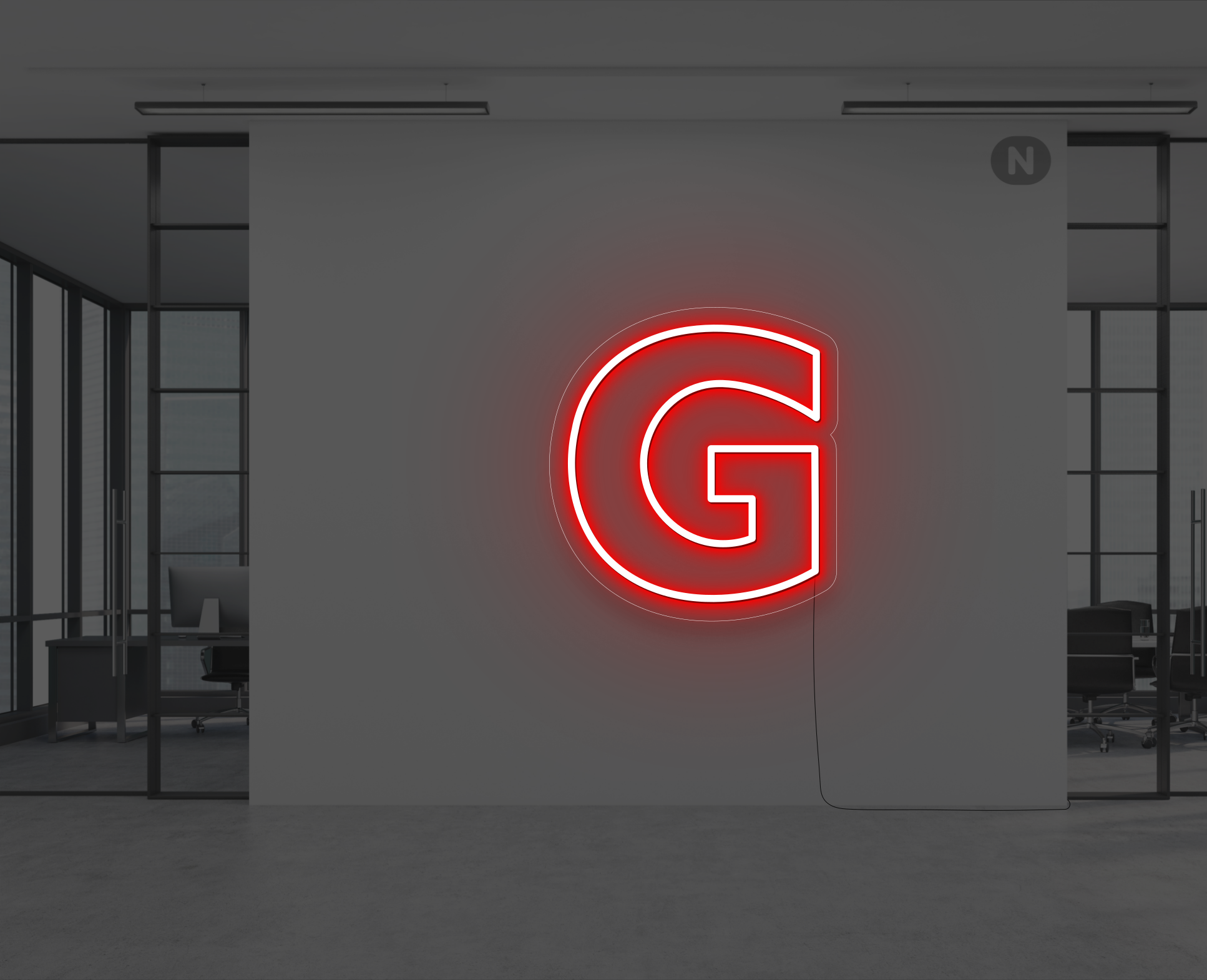 lettera-g-al-neon-rosso