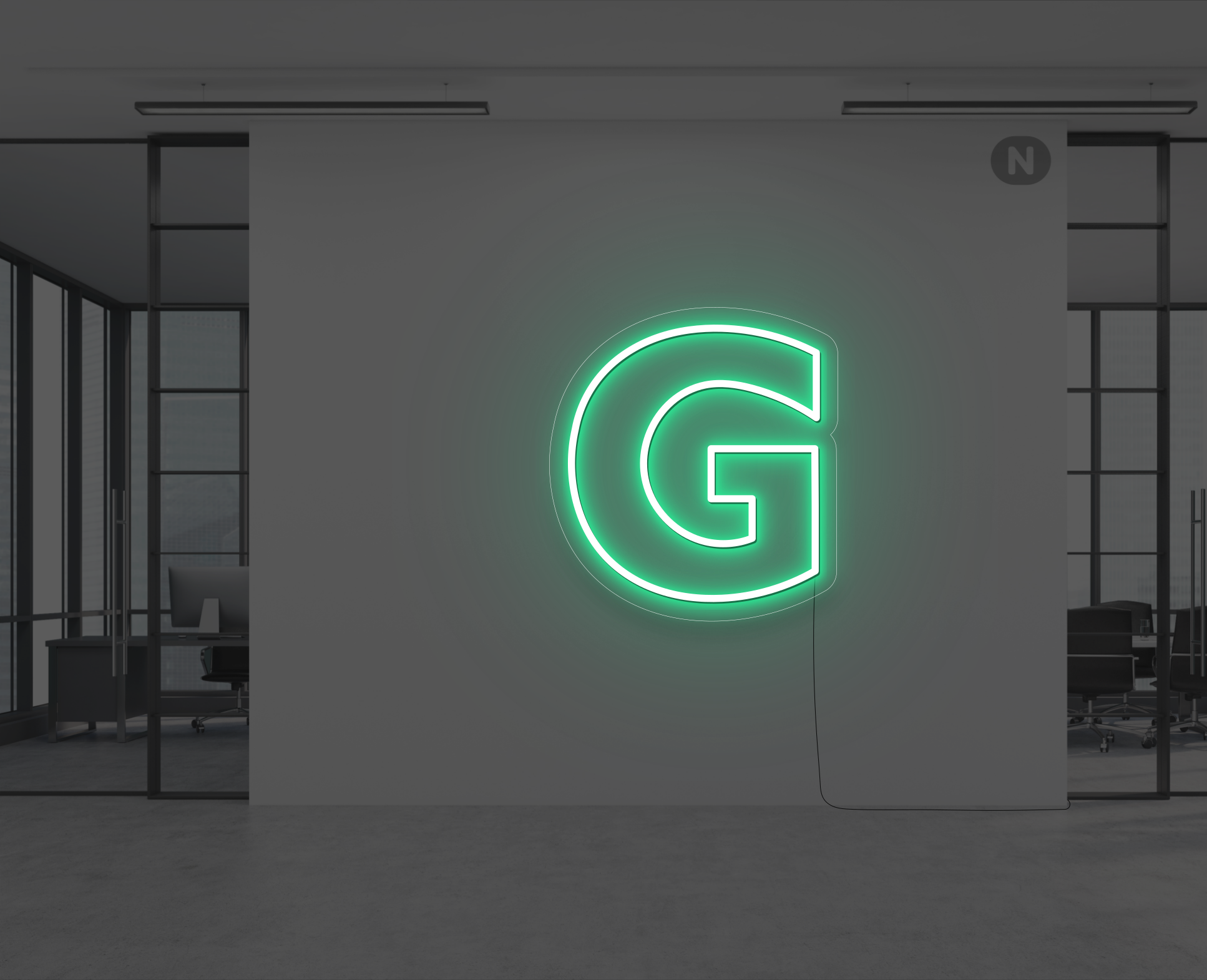 lettera-g-al-neon-verde
