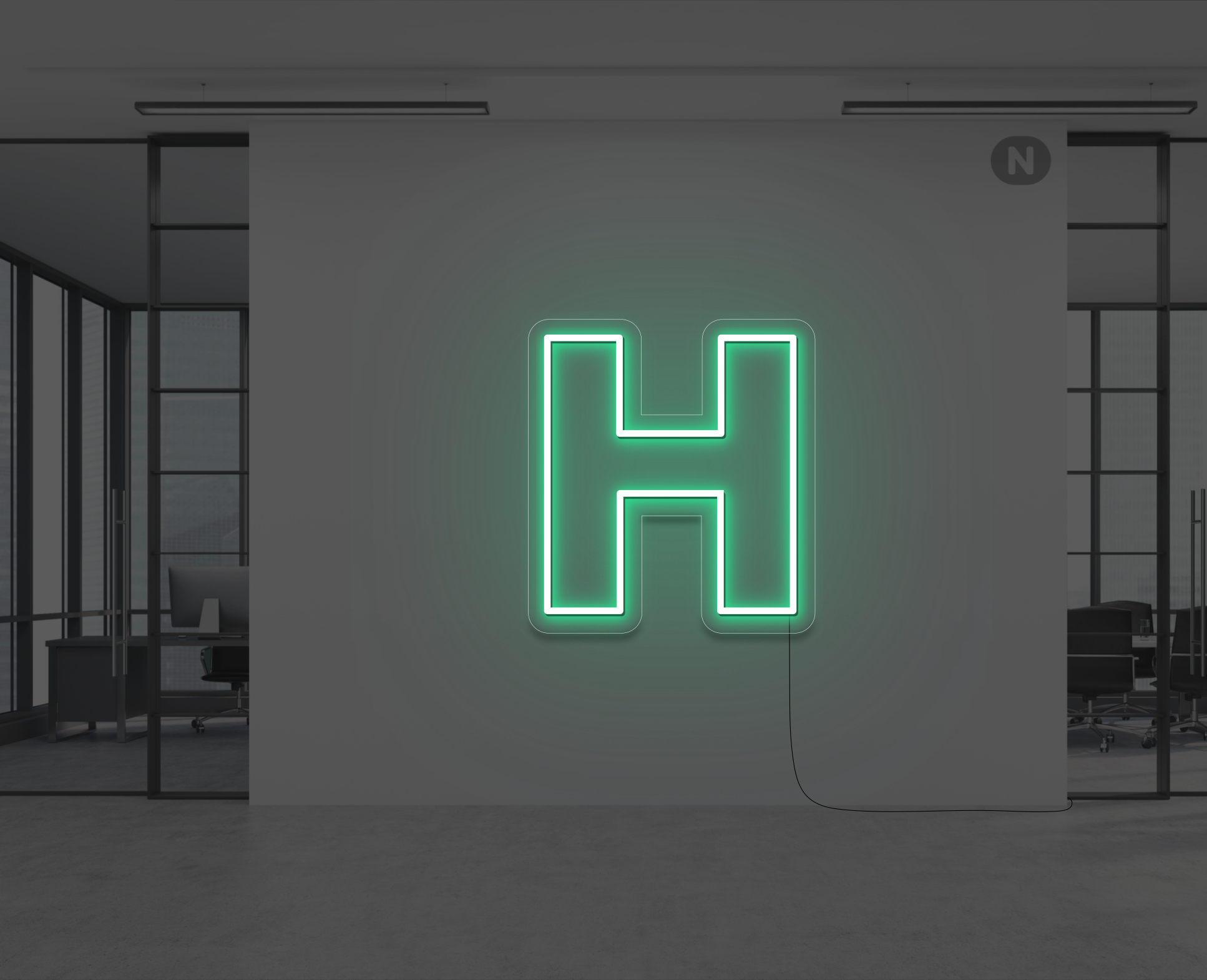 lettera-h-al-neon-verde