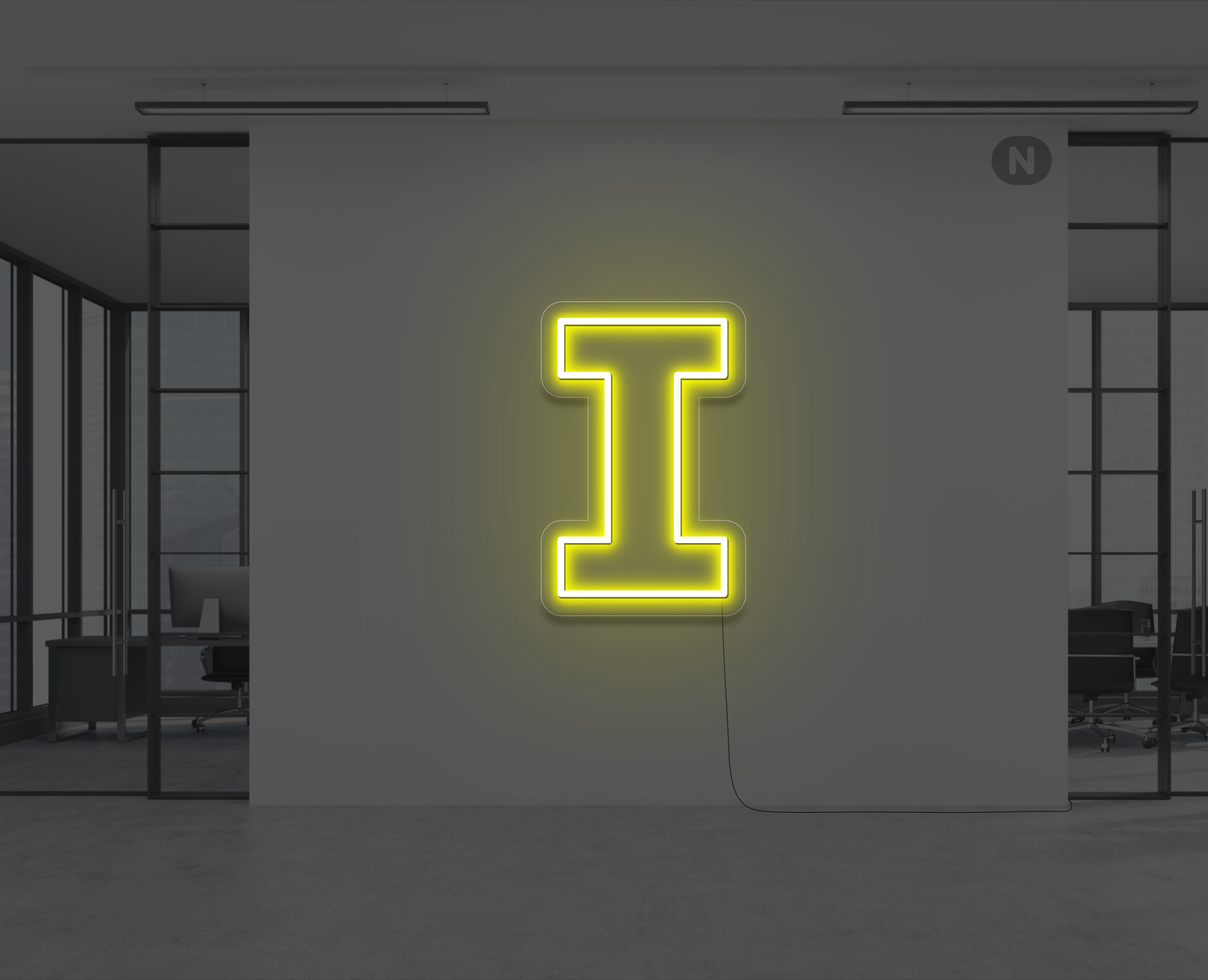 lettera-i-al-neon-giallo