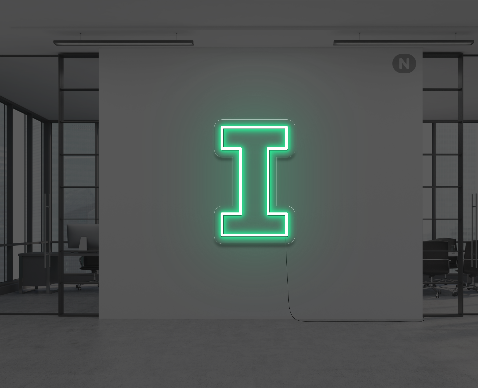 lettera-i-al-neon-verde