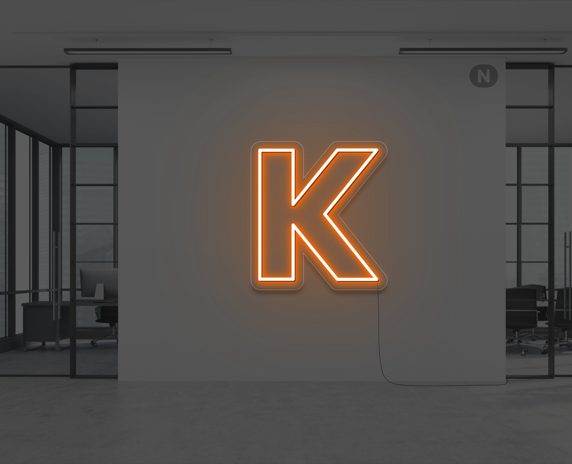lettera-k-al-neon-arancio