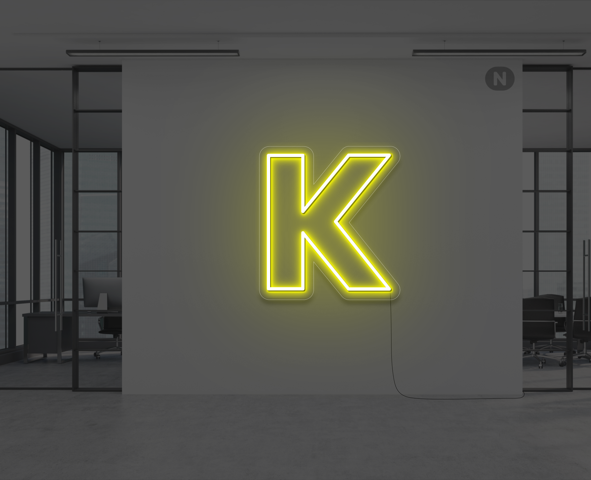 lettera-k-al-neon-giallo