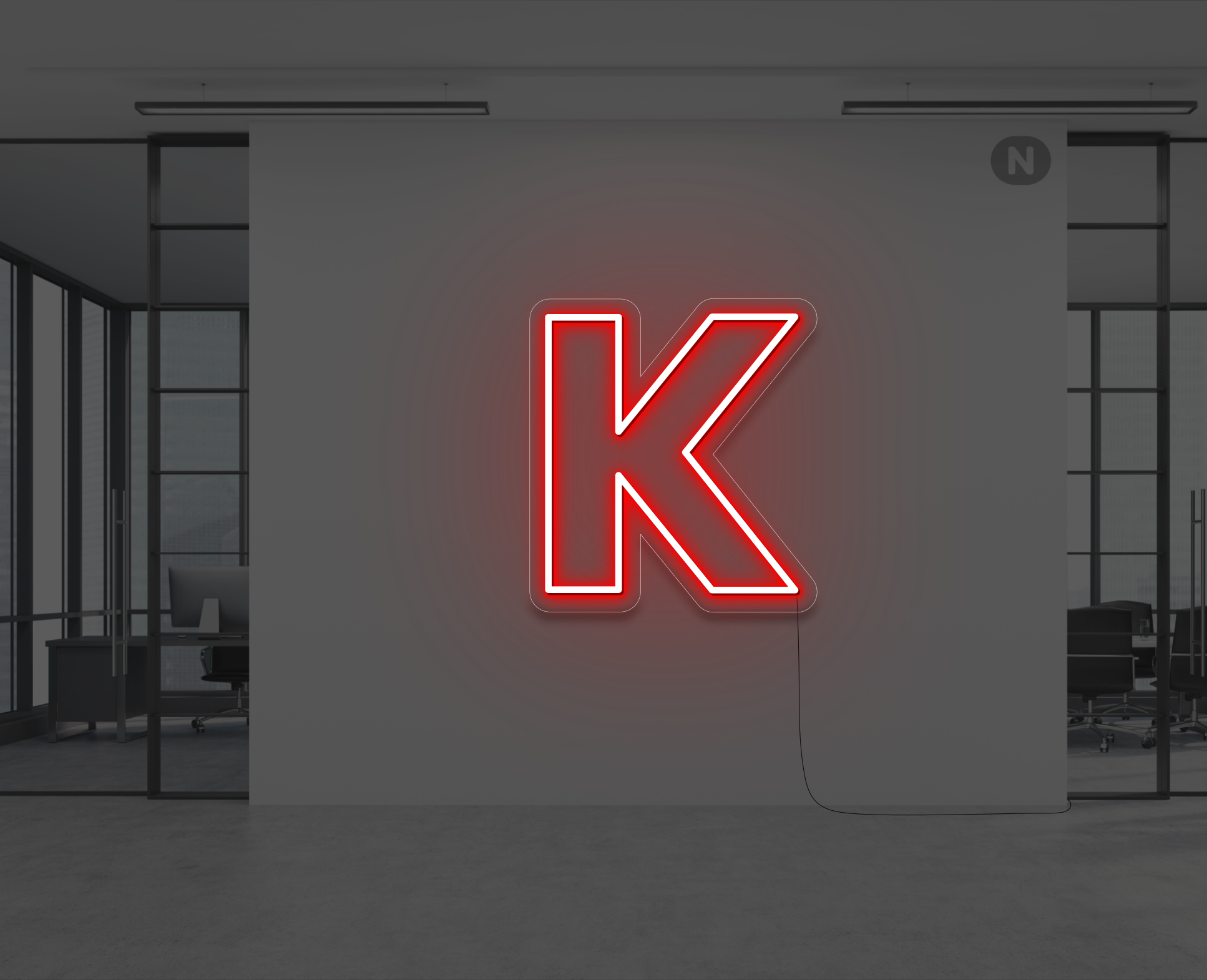 lettera-k-al-neon-rosso