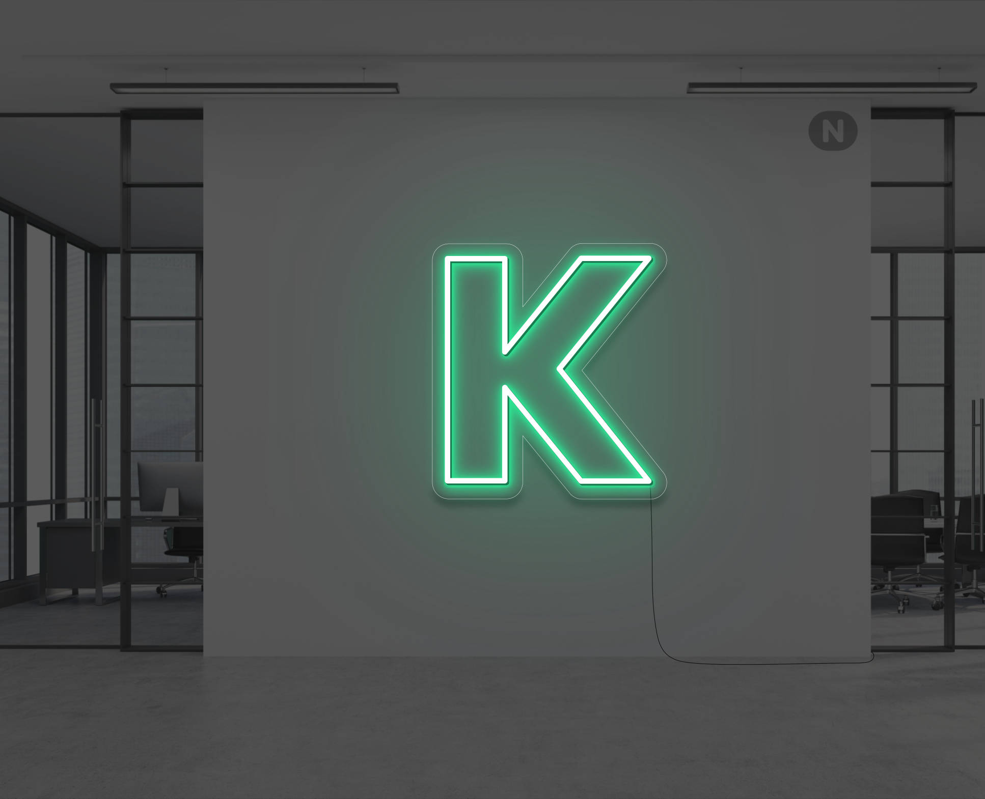 lettera-k-al-neon-verde