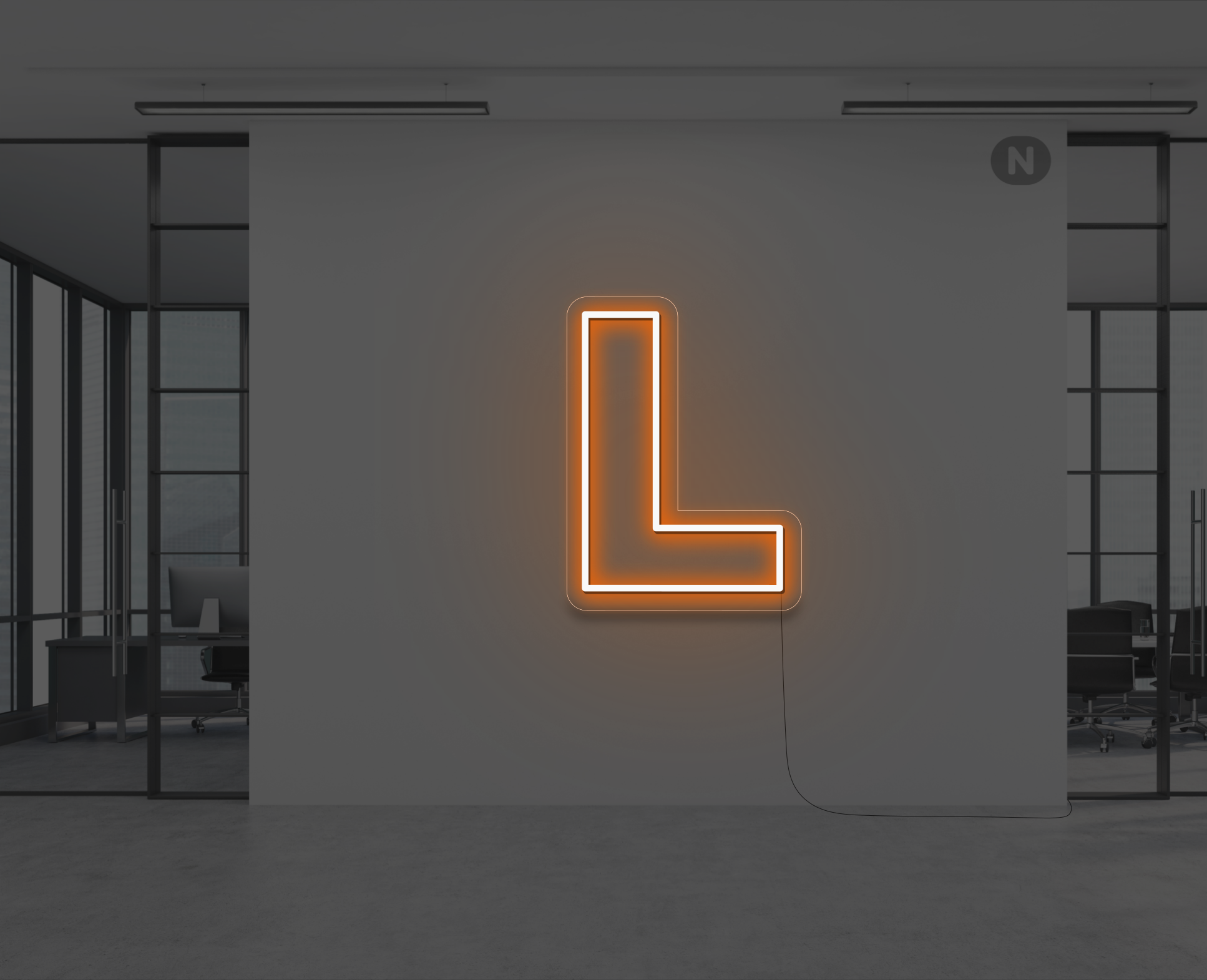 lettera-l-al-neon-arancio