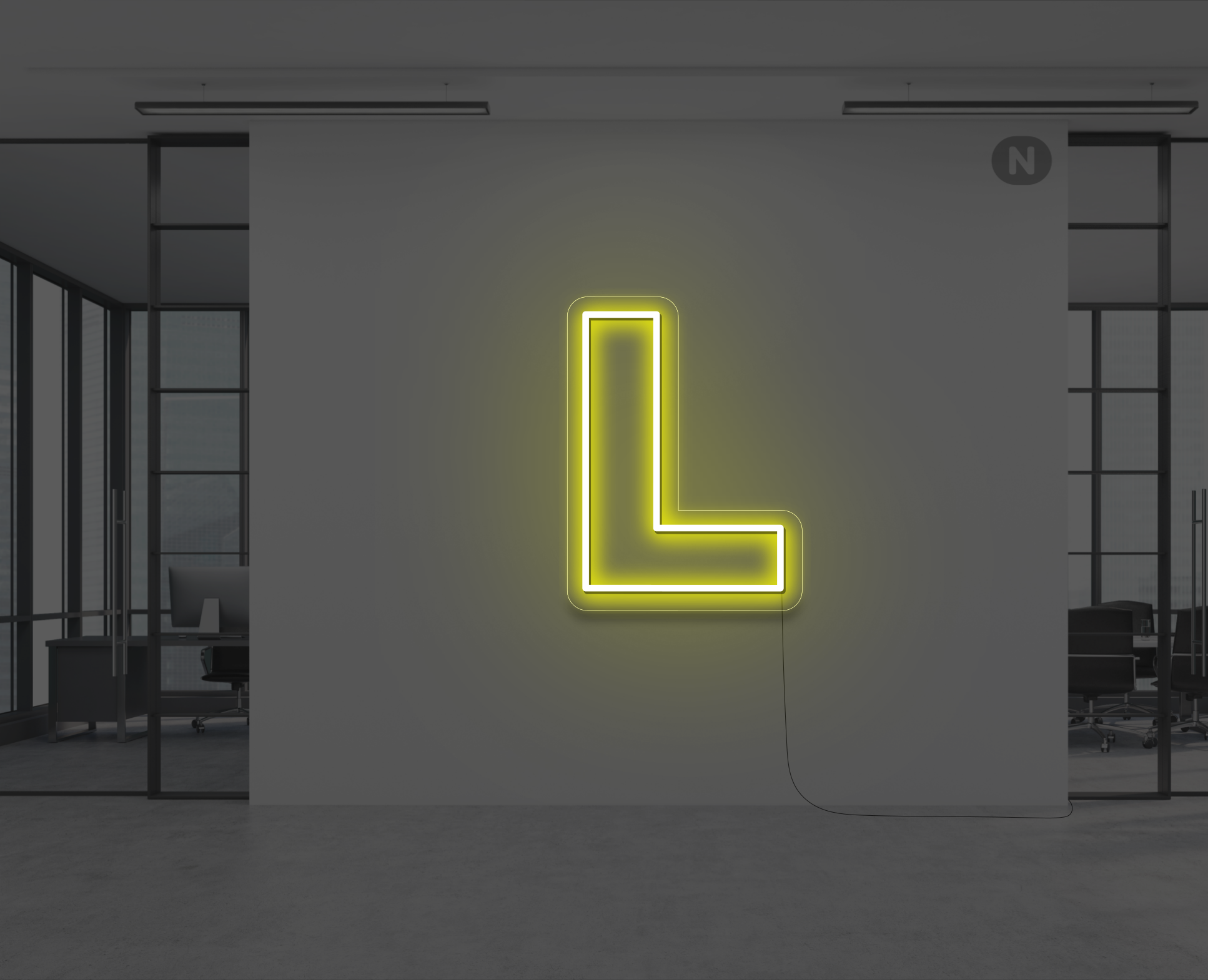 lettera-l-al-neon-giallo