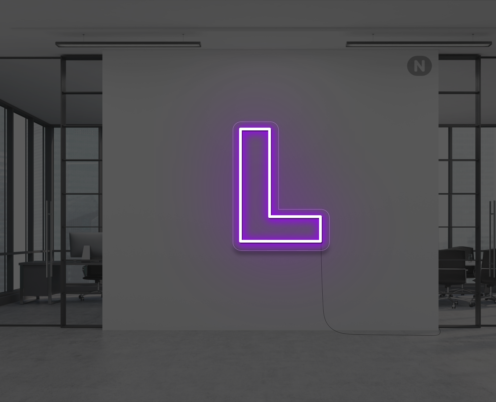 lettera-l-al-neon-viola