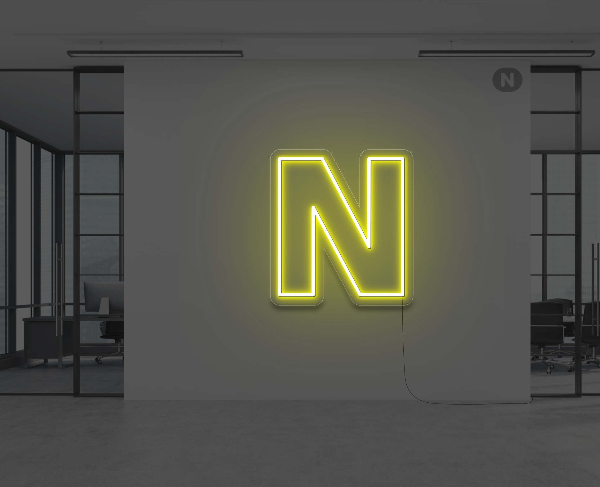 lettera-n-al-neon-giallo
