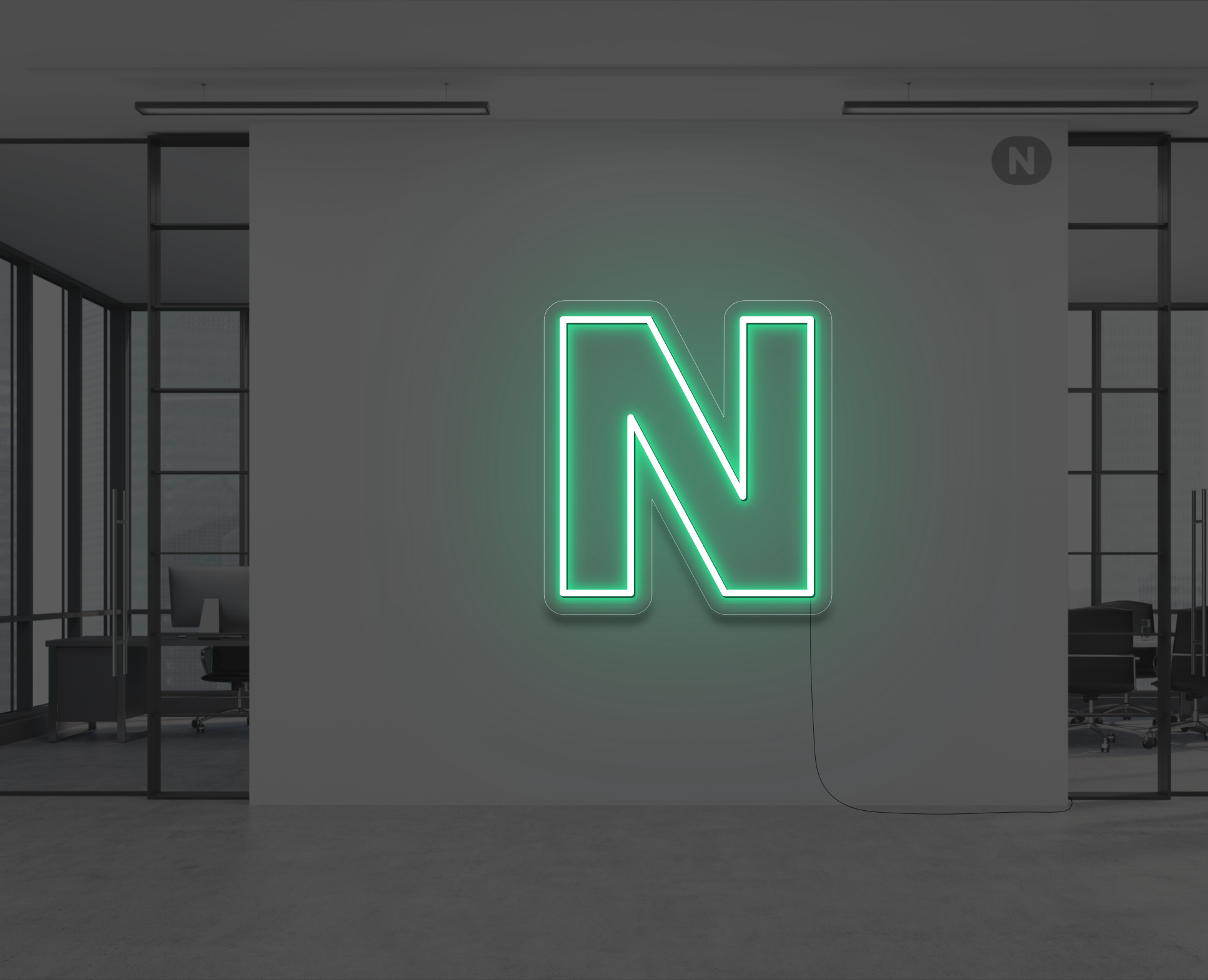 lettera-n-al-neon-verde