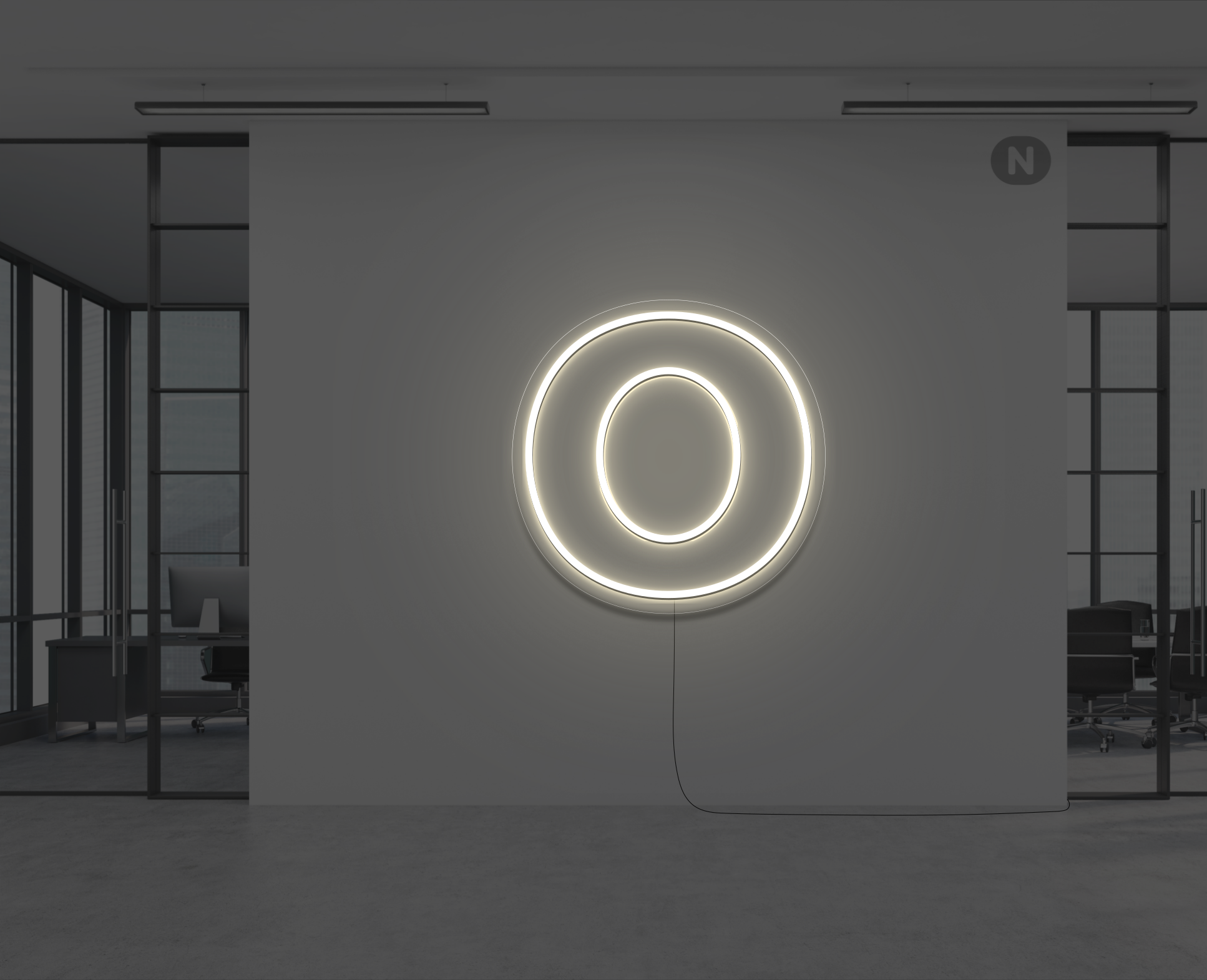 lettera-o-al-neon-bianco-caldo