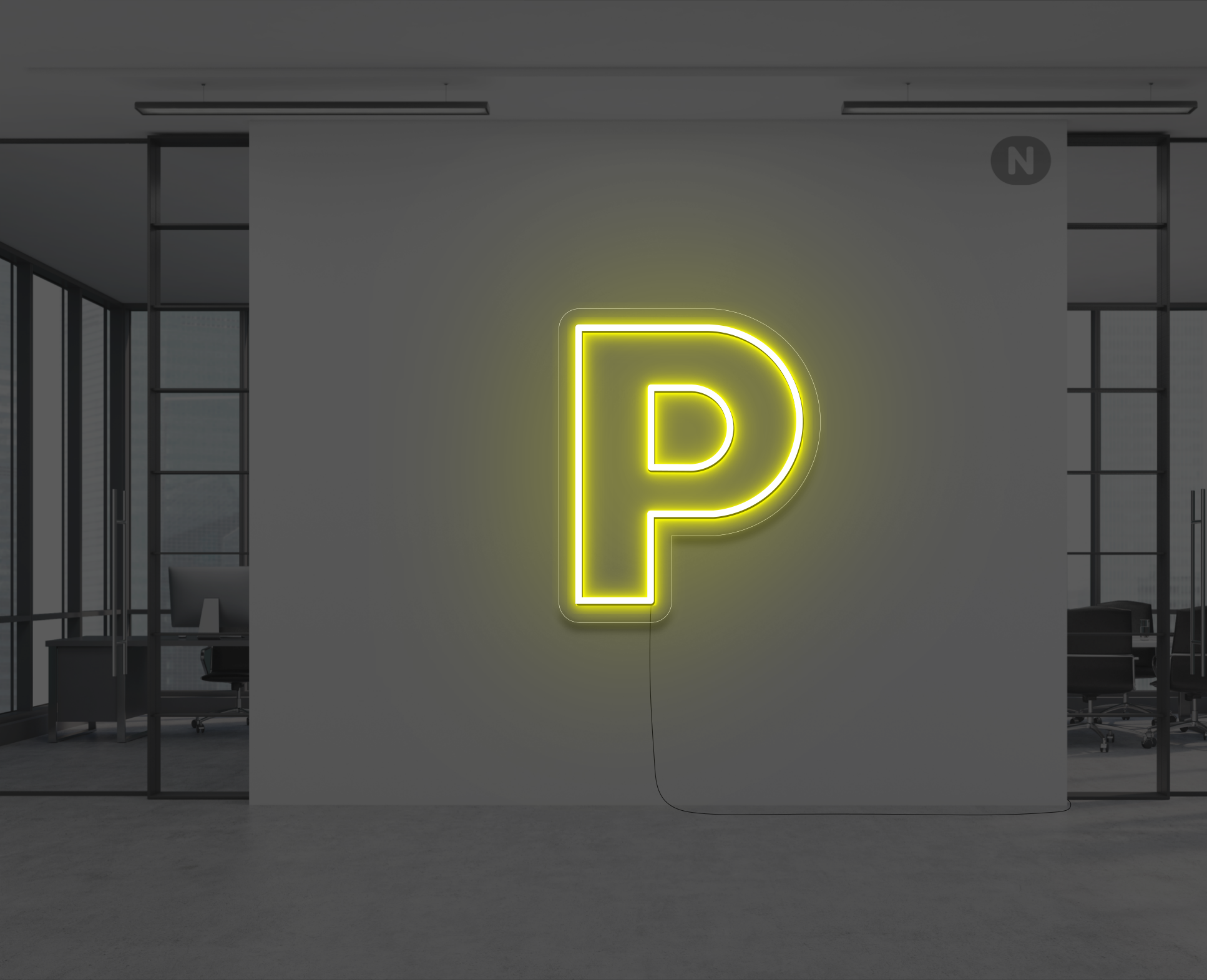 lettera-p-al-neon-giallo