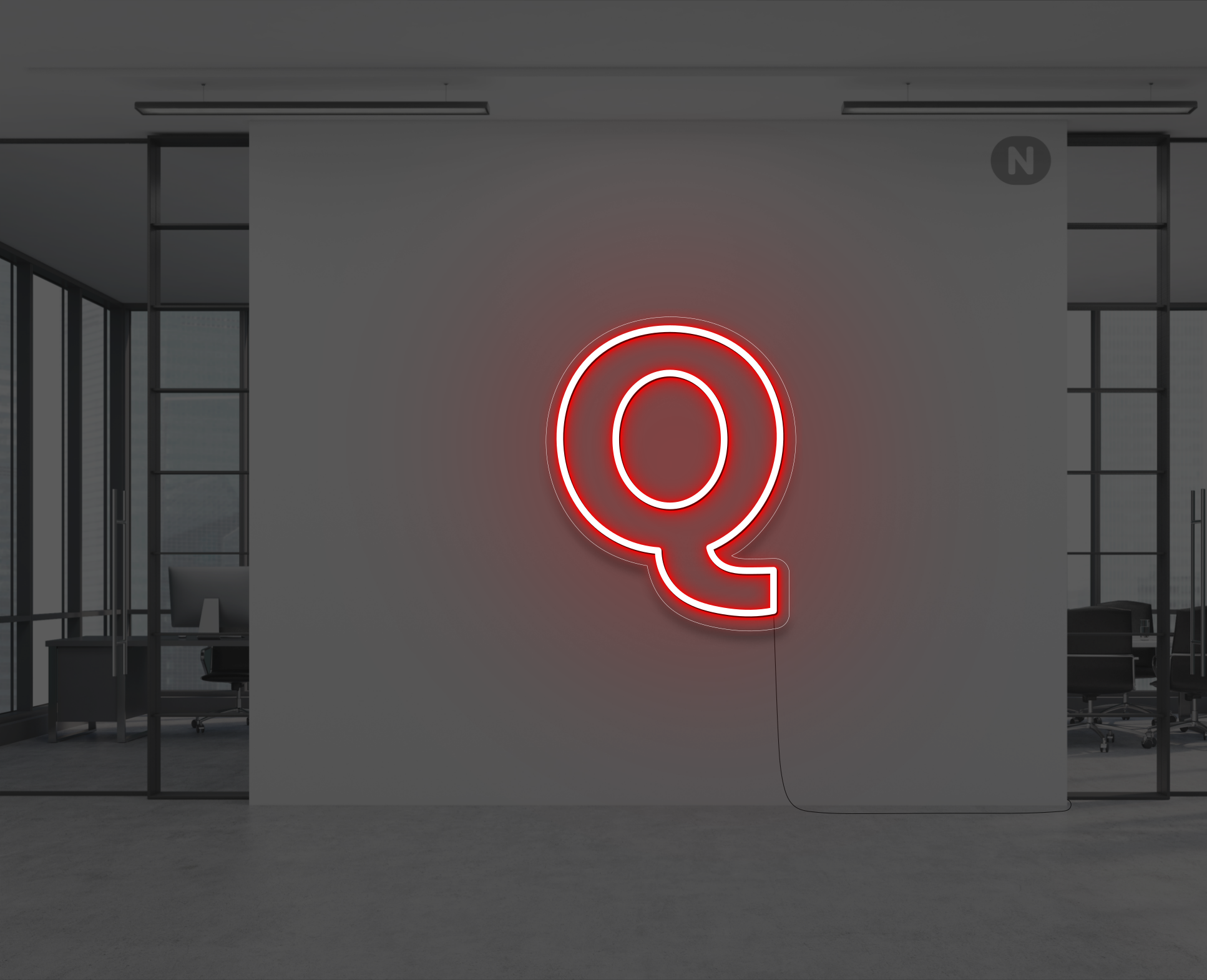 lettera-q-al-neon-rosso