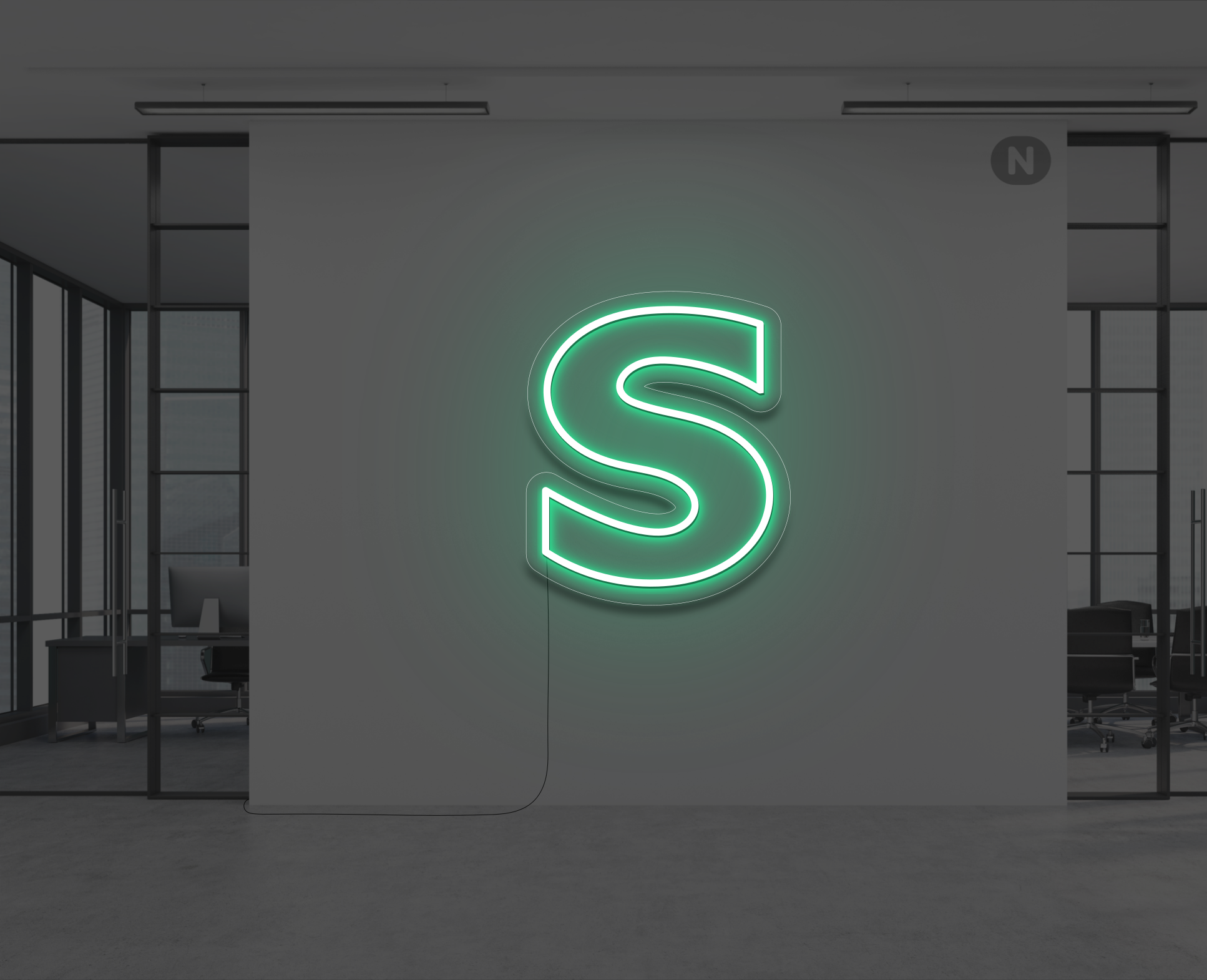 lettera-s-al-neon-verde