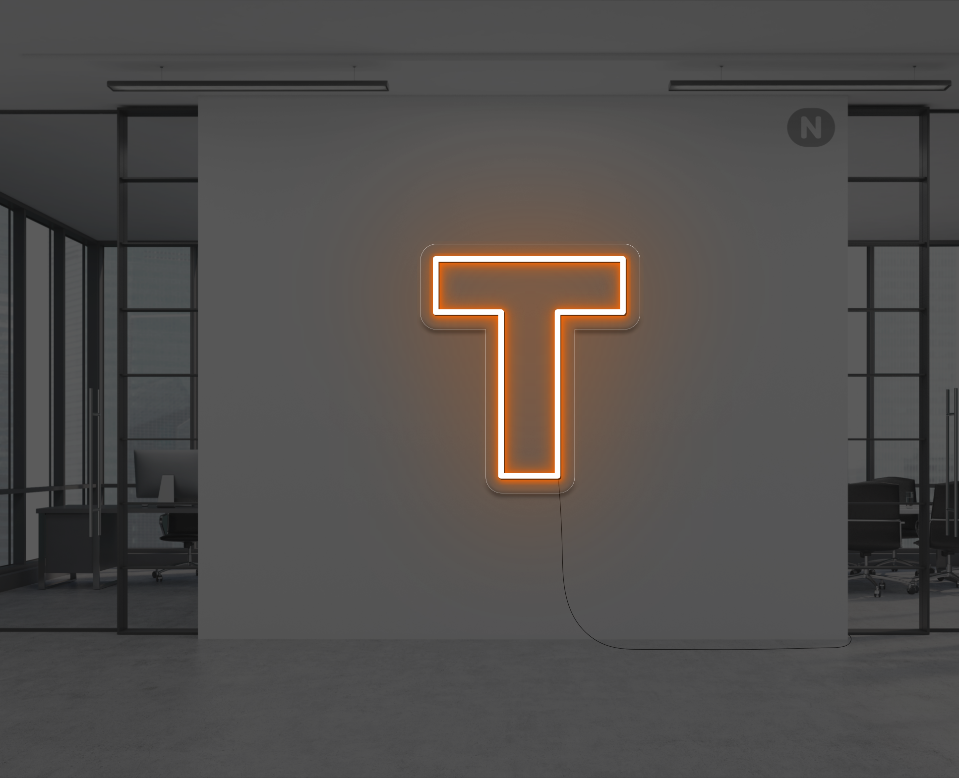lettera-t-al-neon-arancio