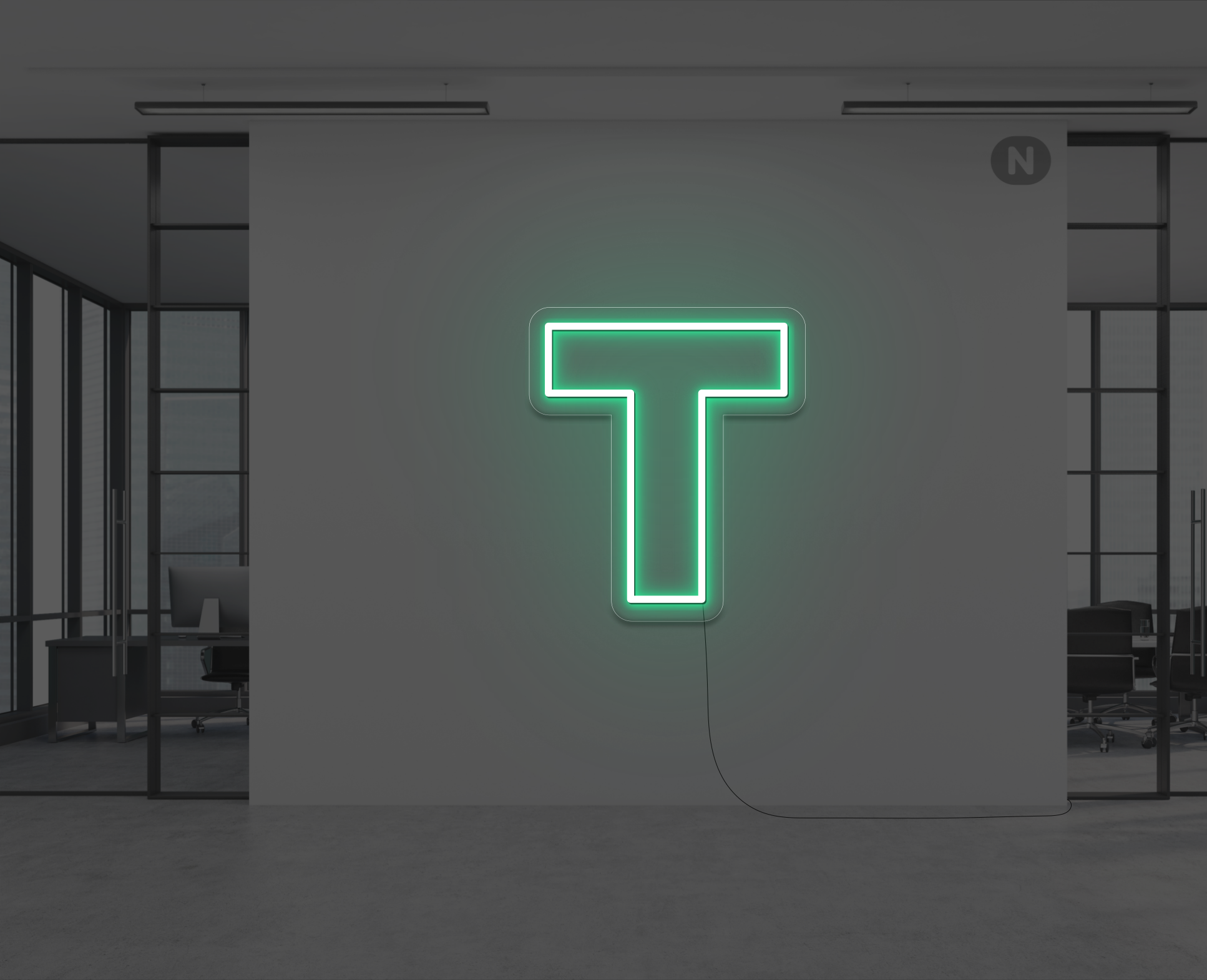lettera-t-al-neon-verde