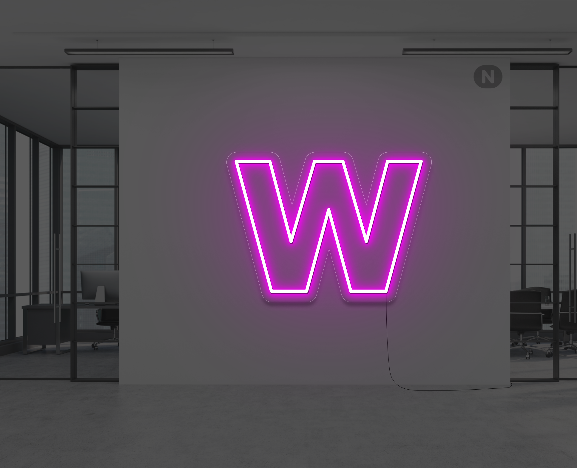 lettera-w-al-neon-rosa-neon