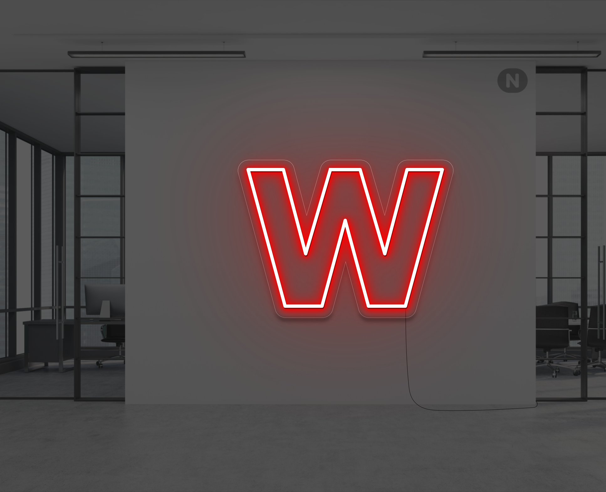 lettera-w-al-neon-rosso