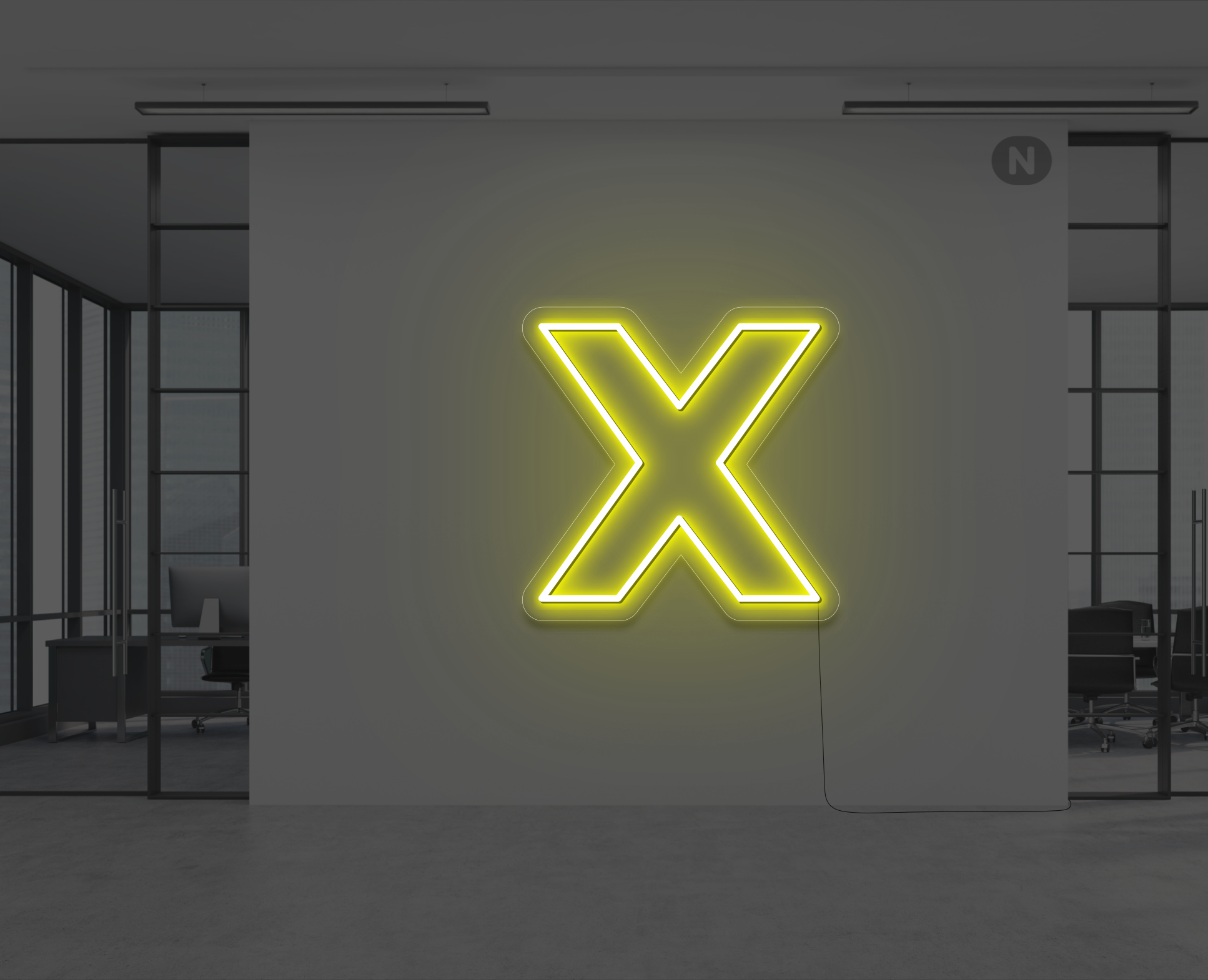 lettera-x-al-neon-giallo