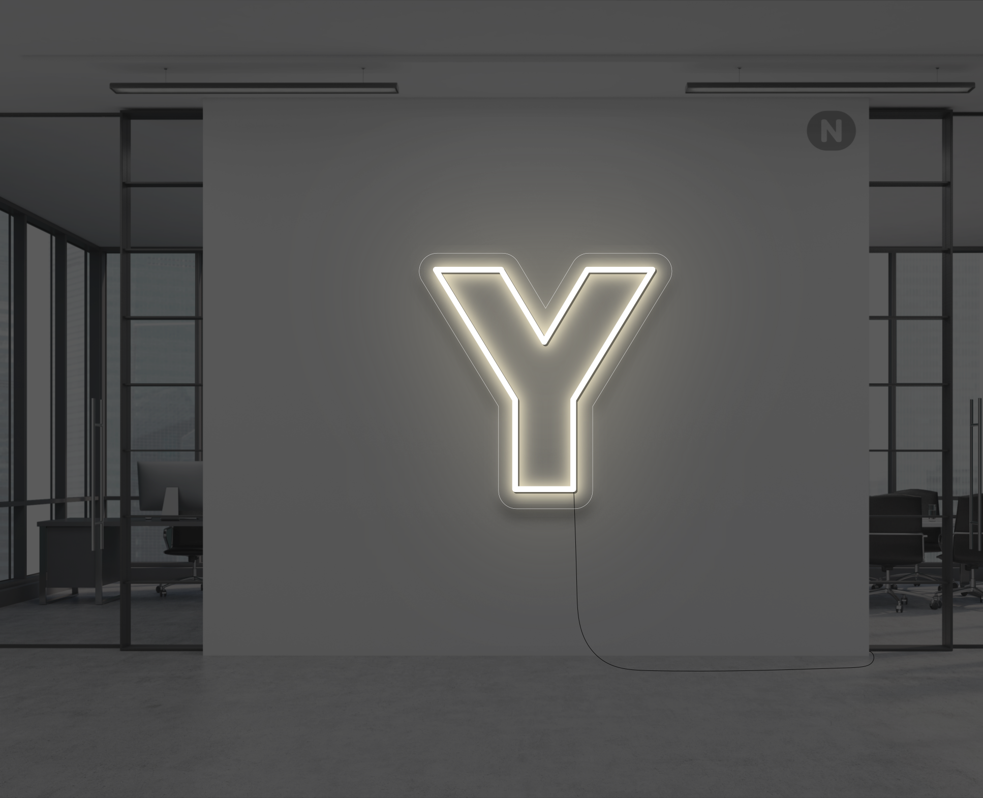 lettera-y-al-neon-bianco-caldo