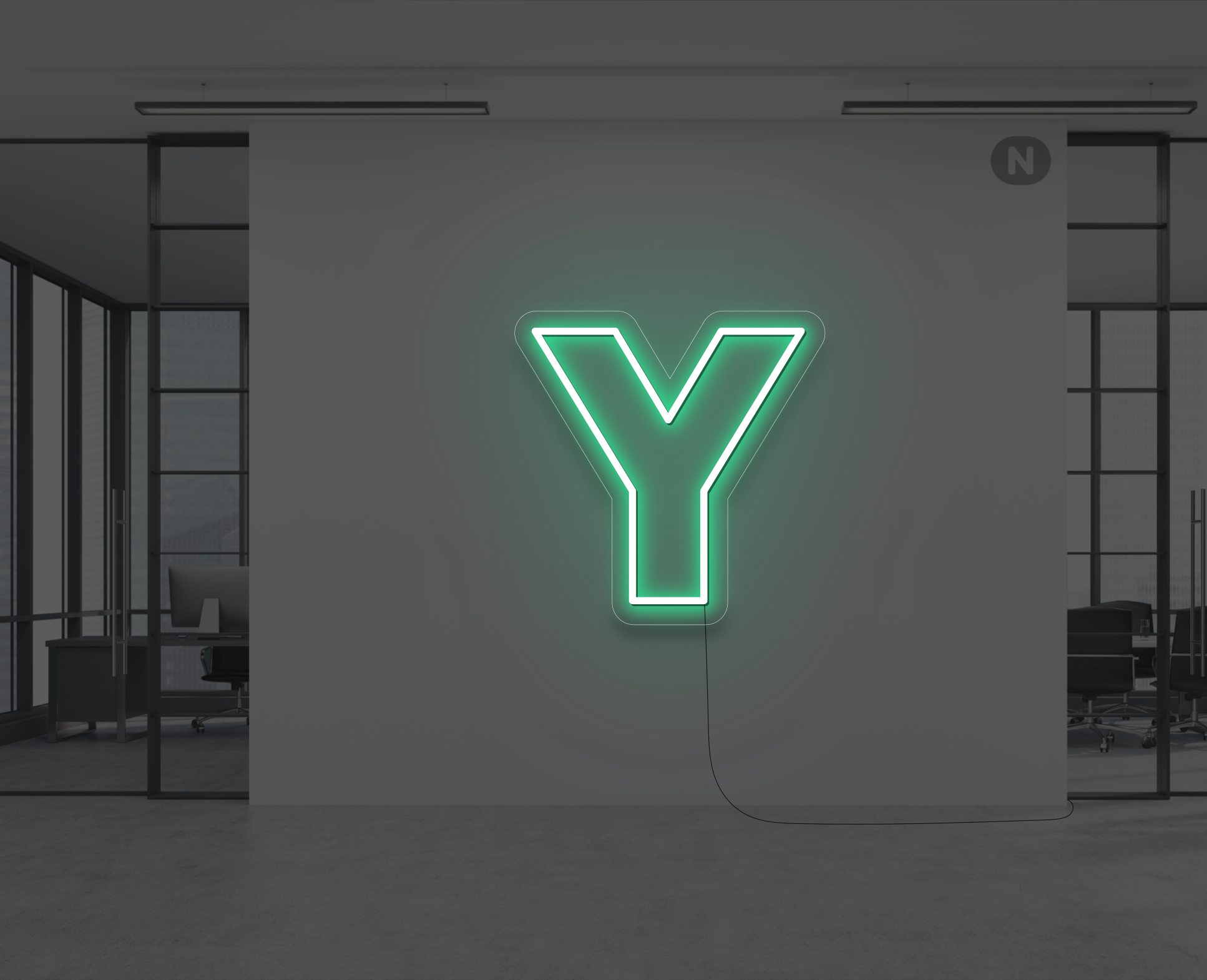 lettera-y-al-neon-verde