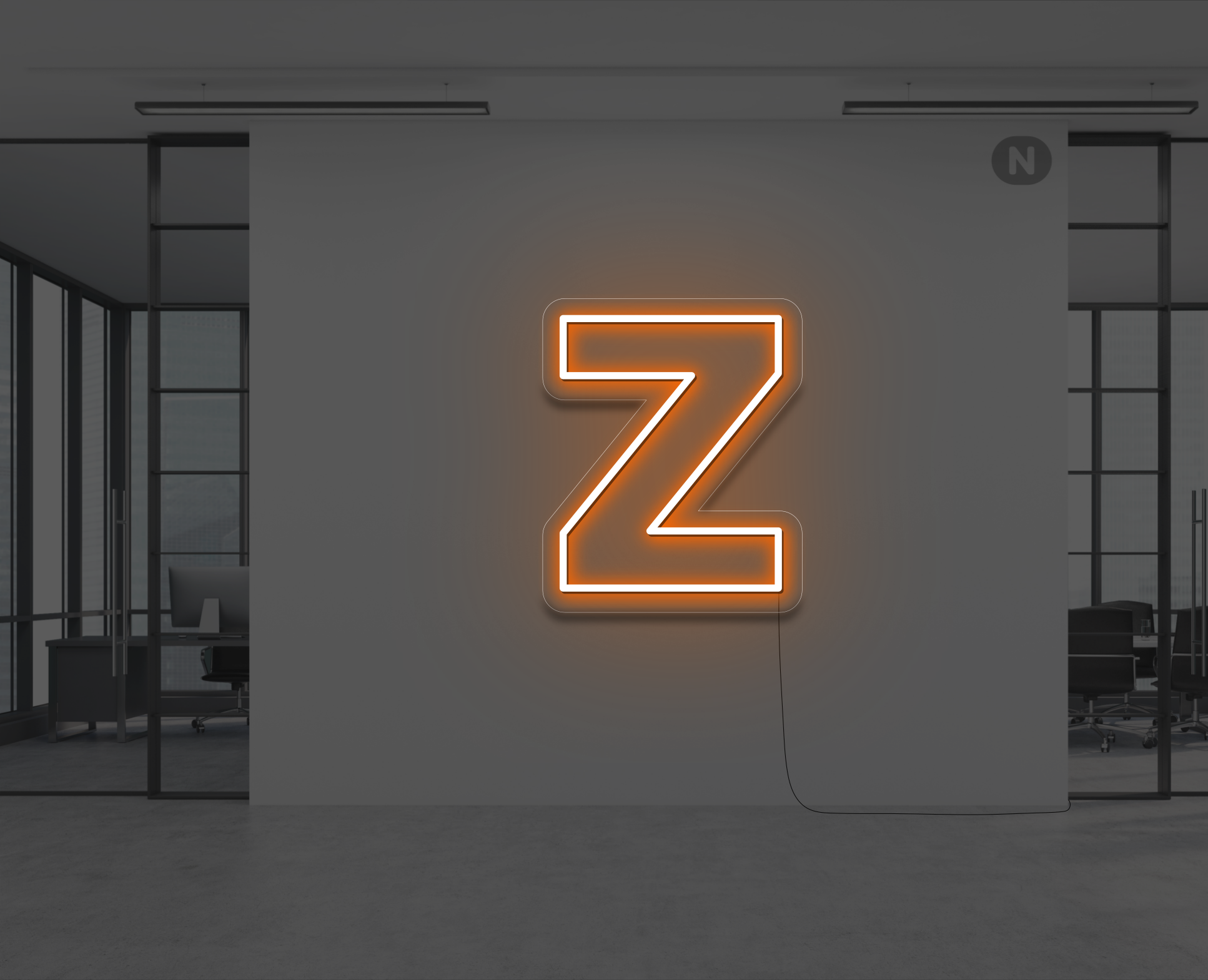 lettera-z-al-neon-arancio