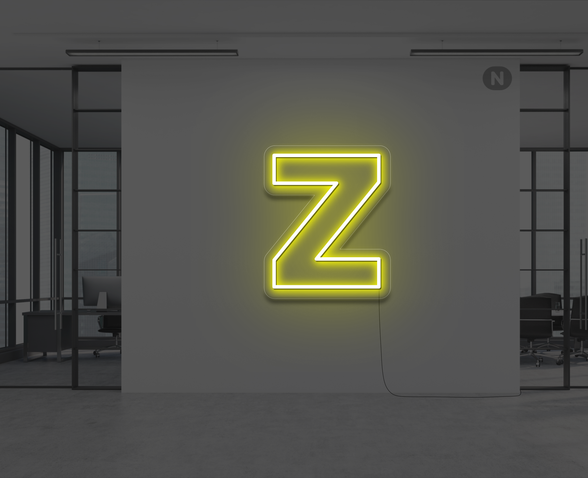 lettera-z-al-neon-giallo