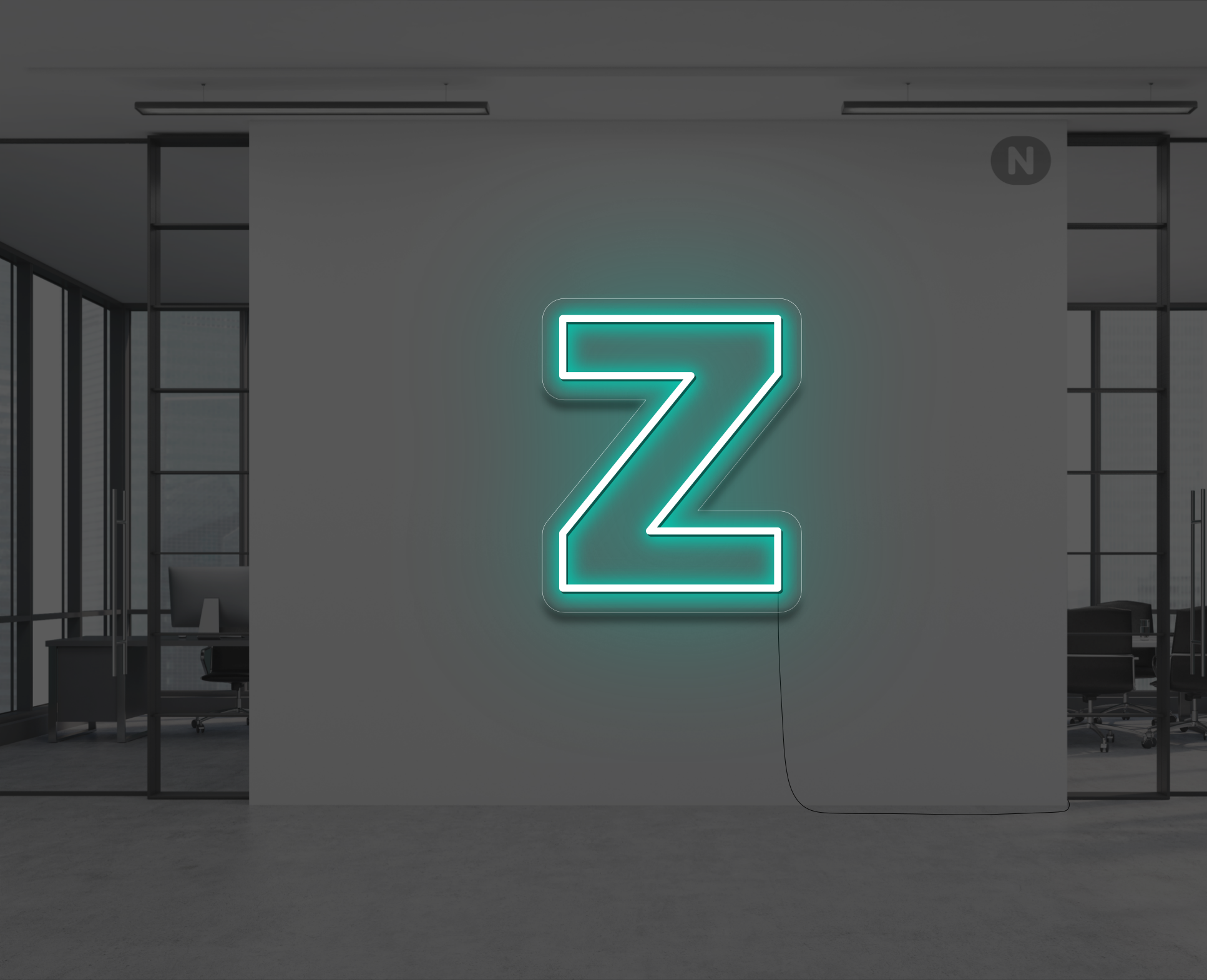 lettera-z-al-neon-turchese