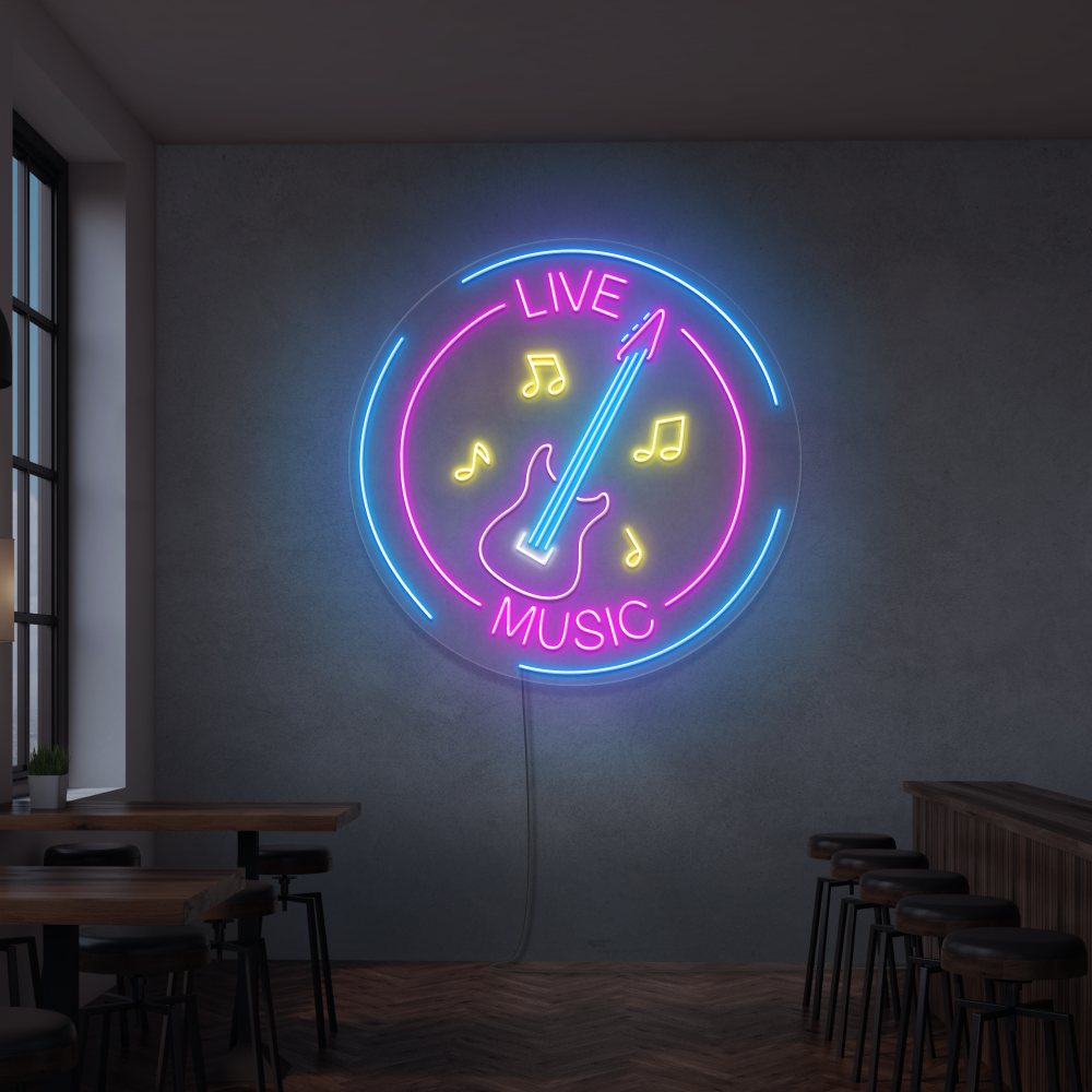 Insegna al neon Live Music