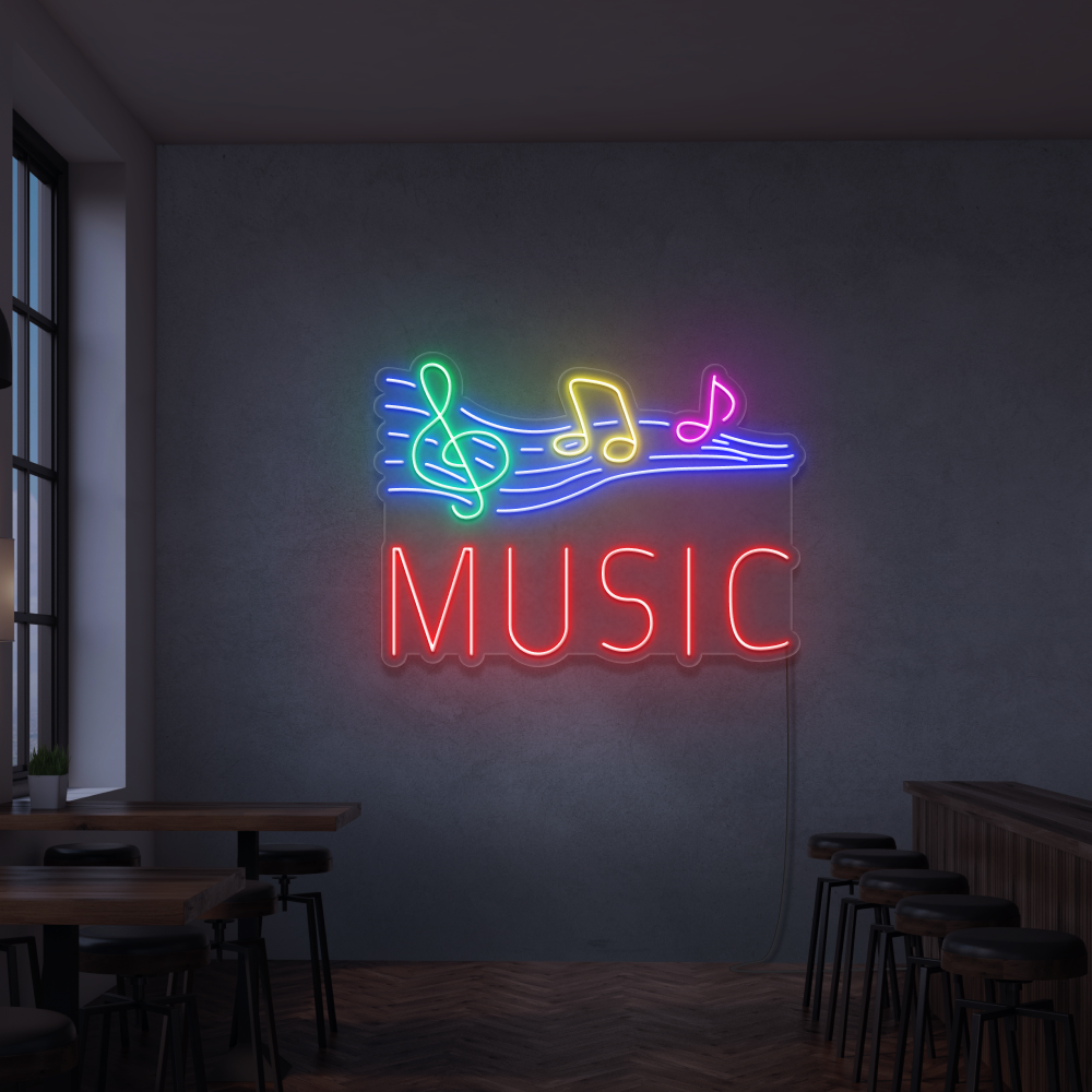 Insegna al neon Note musicali 2