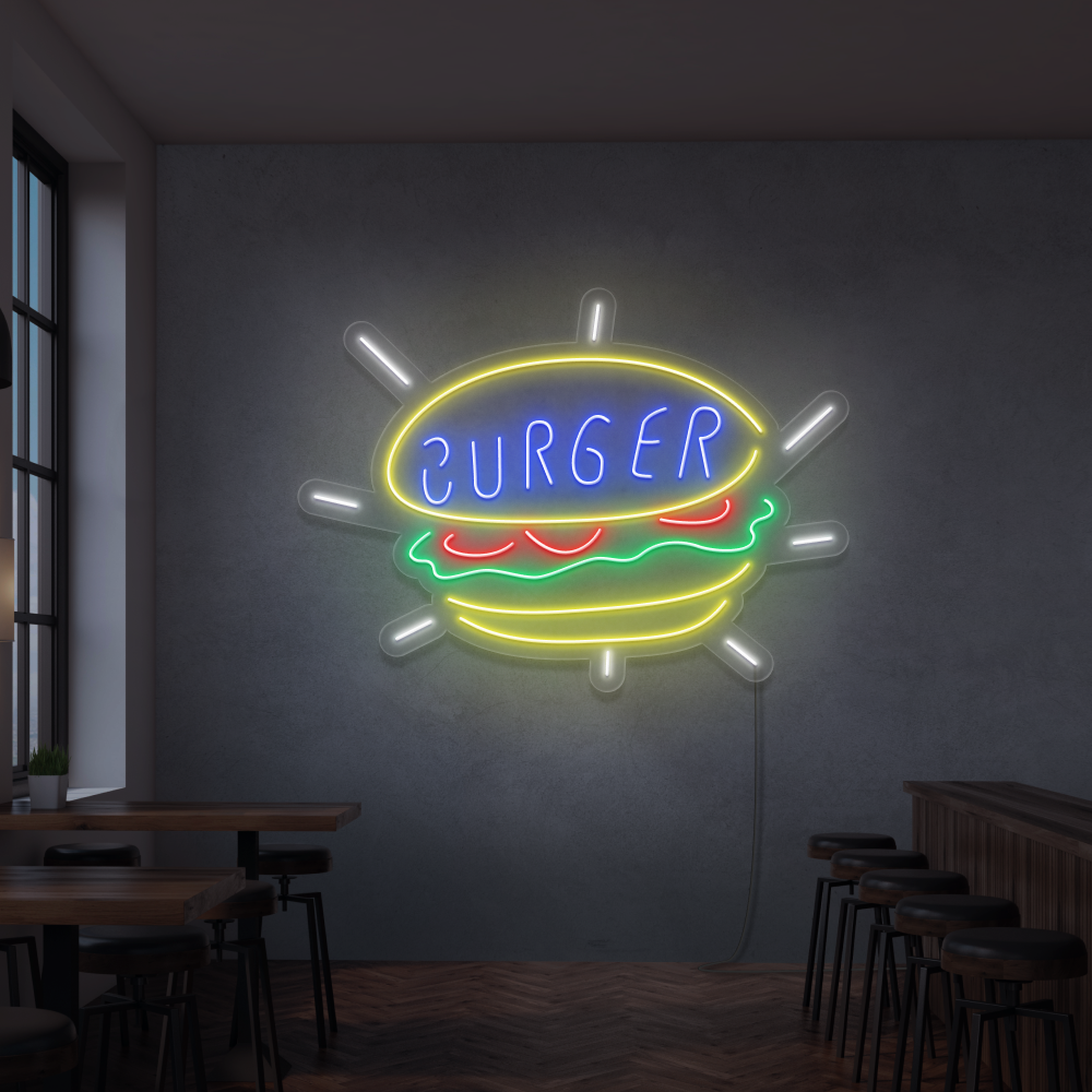 Insegna al neon Burger