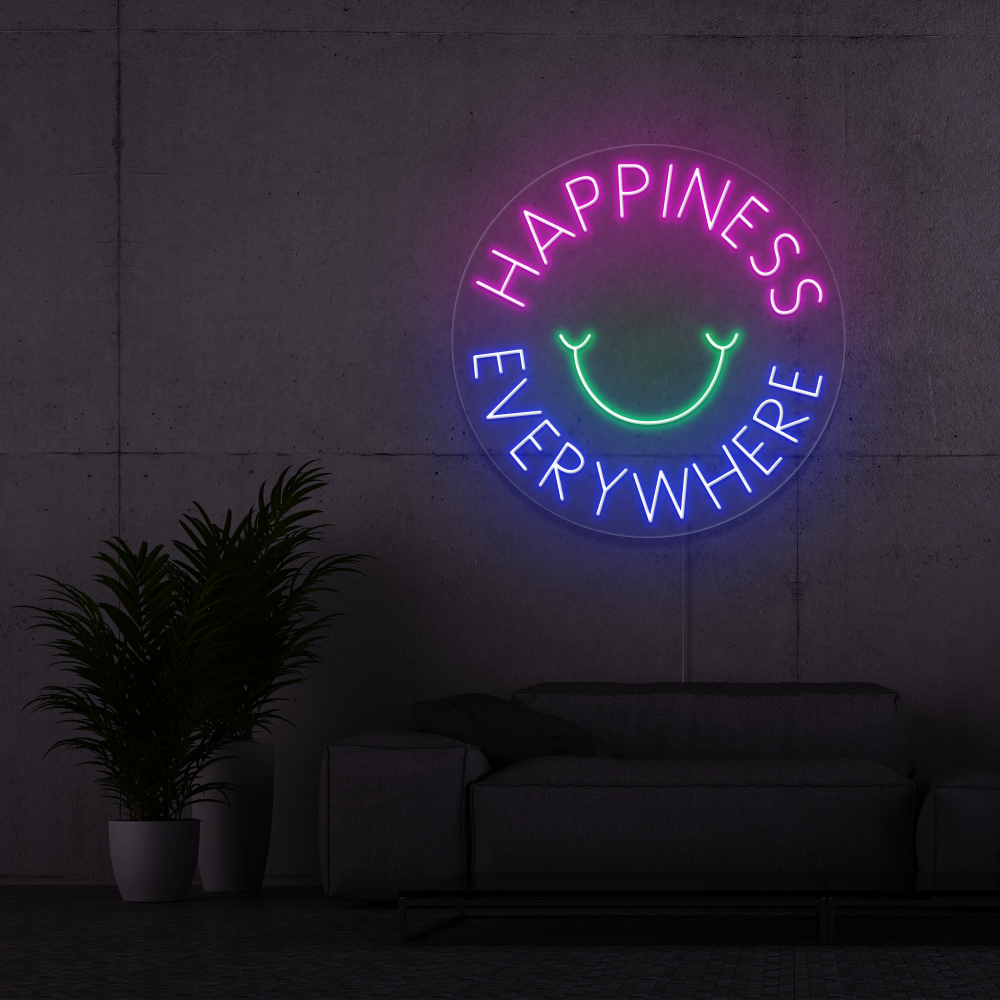 Insegna al neon Hapiness