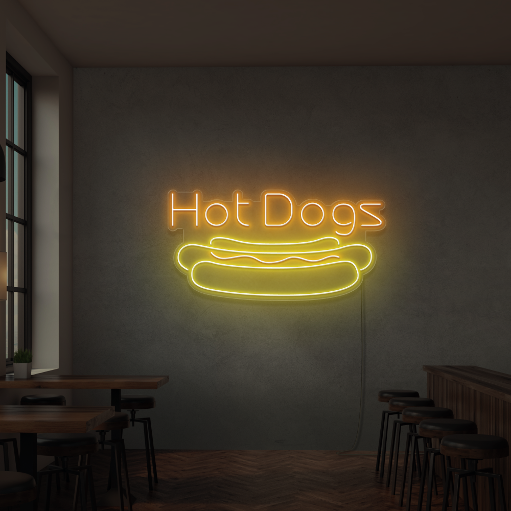 Insegna al neon Hot Dogs