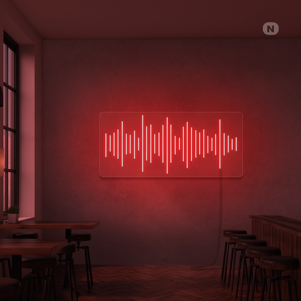 Insegna al neon Bar della musica