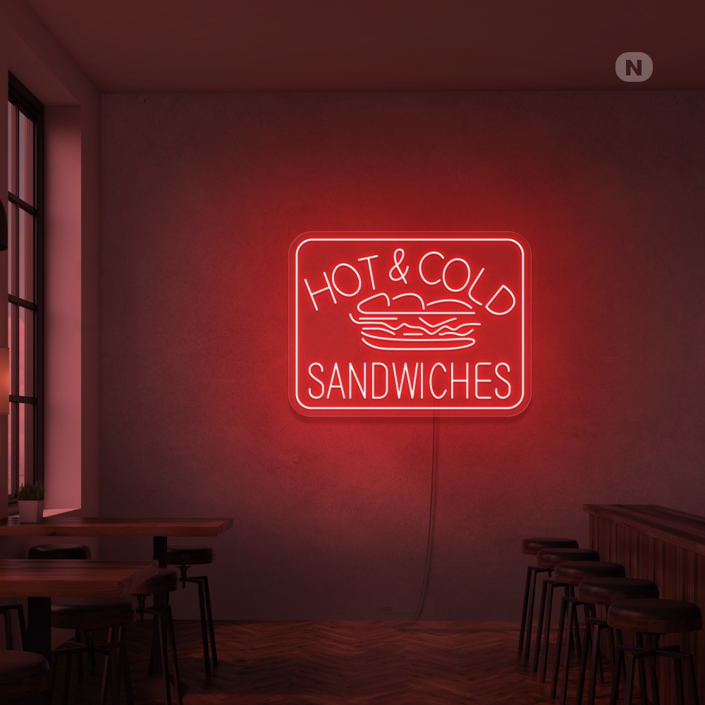 Insegna al neon Hot & Cold Sandwiches