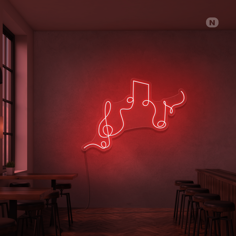 Insegna al neon Note musicali