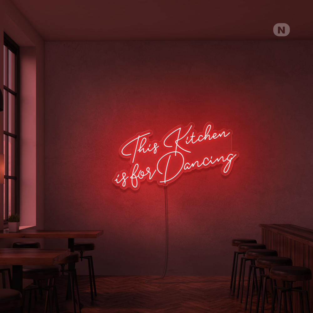 Insegna al neon This Kitchen is for Dancing