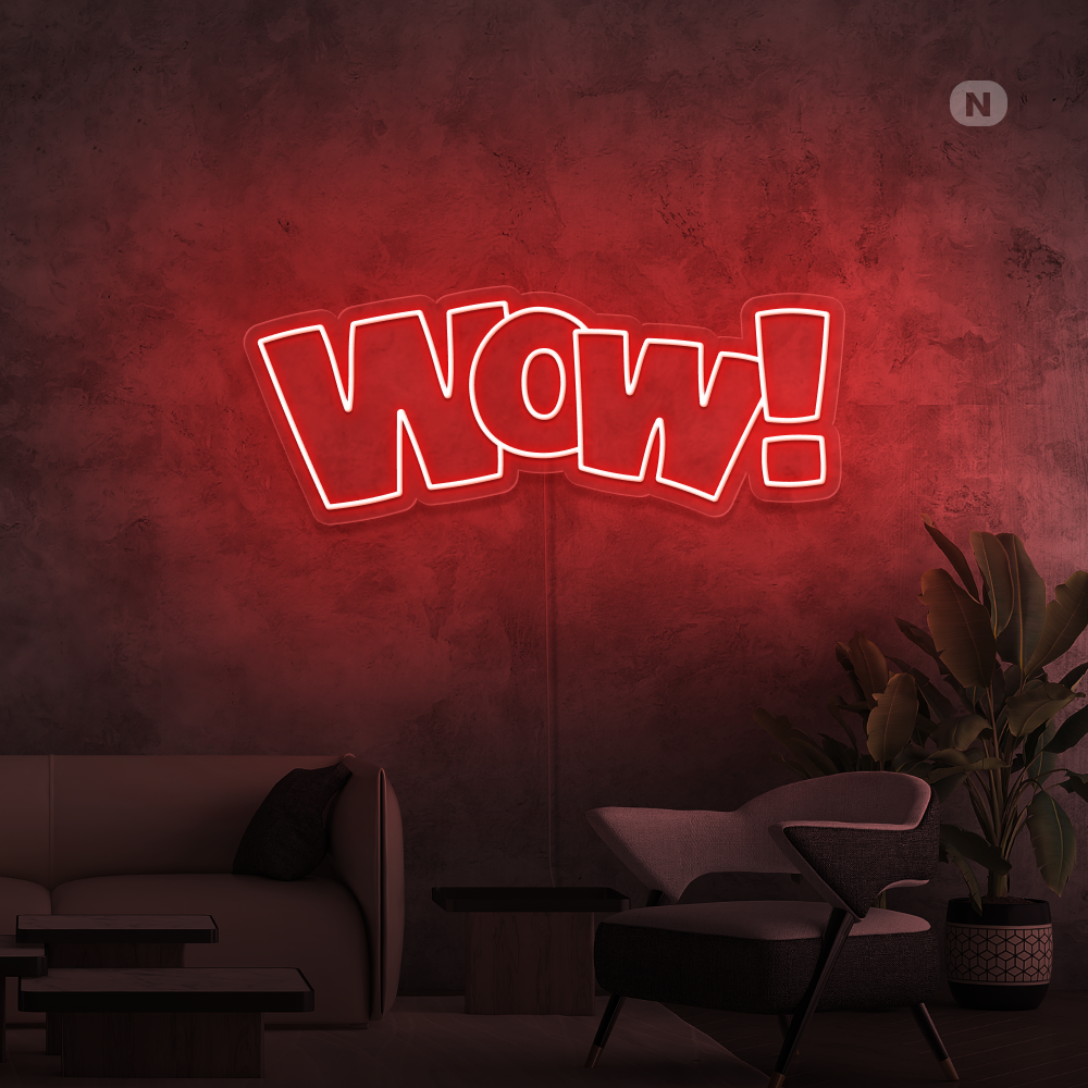 Insegna al neon Wow!