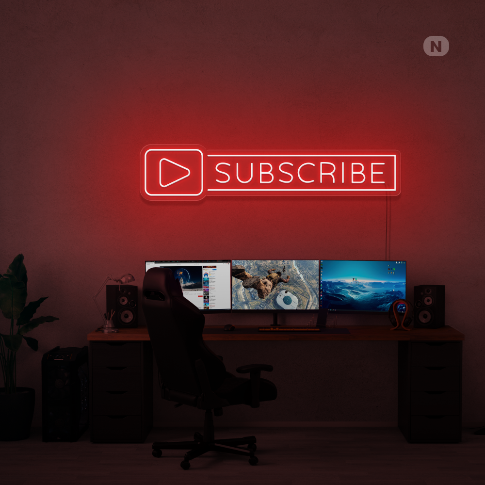 Insegna al neon Subscribe