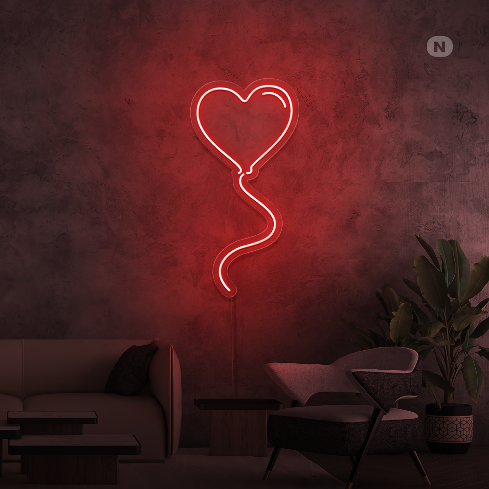 Insegna al neon Palloncino d'amore