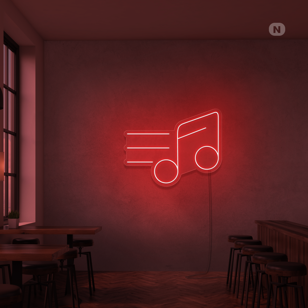Insegna al neon Nota musicale