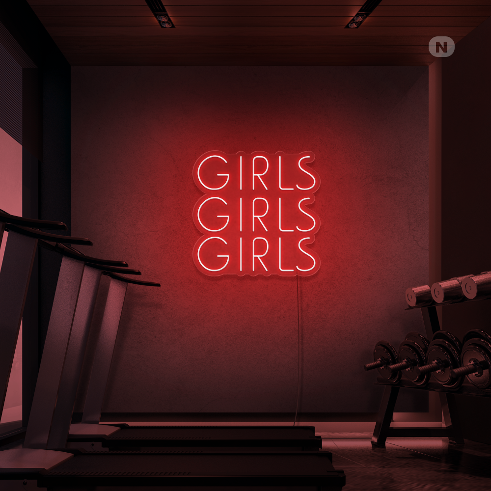 Insegna al neon Girls Girls Girls