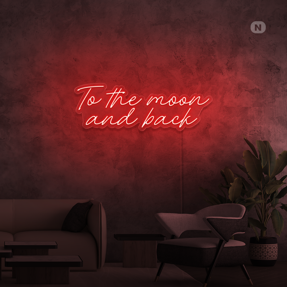 Insegna al neon To The Moon and Back